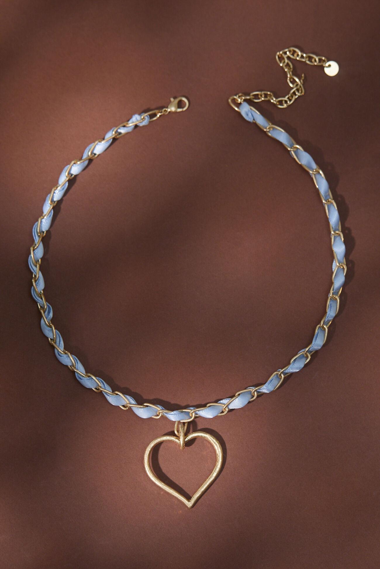 Fabric Open Heart Necklace Product Image