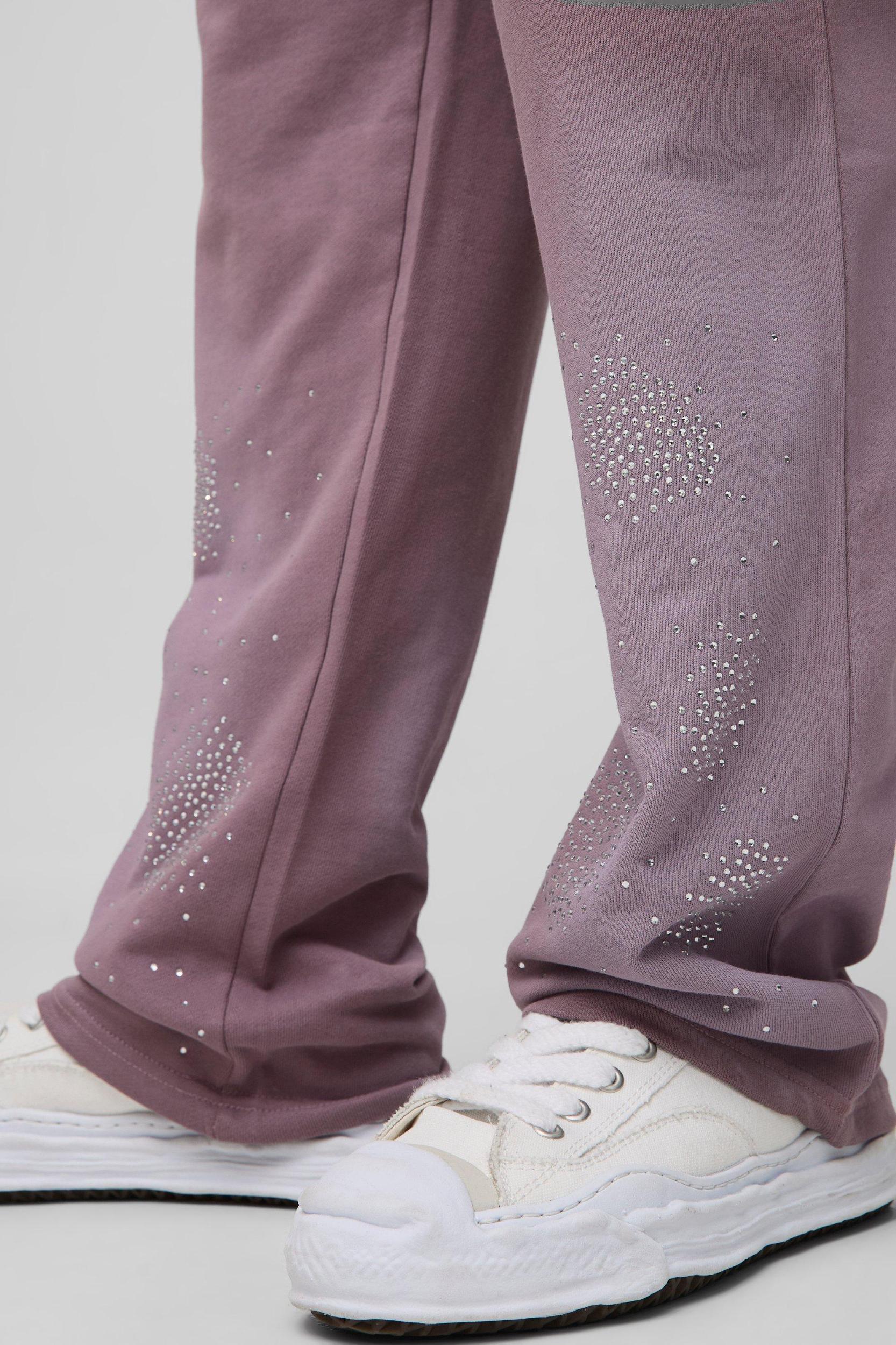 Relaxed Fit Washed Rhinestone Sweatpants | boohooMAN USA Product Image