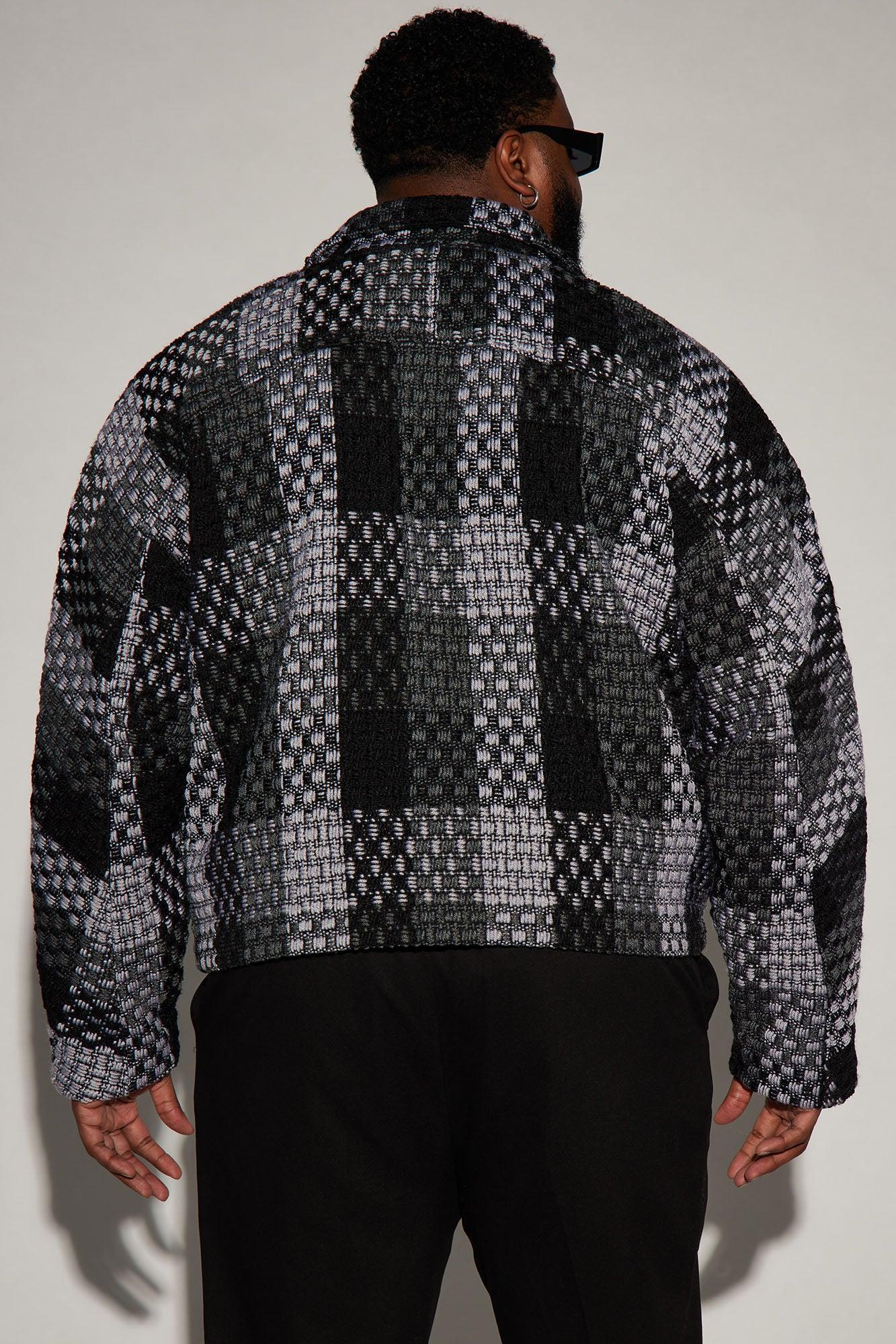 Beverly Tweed Cropped Chore Jacket - Grey/combo Product Image