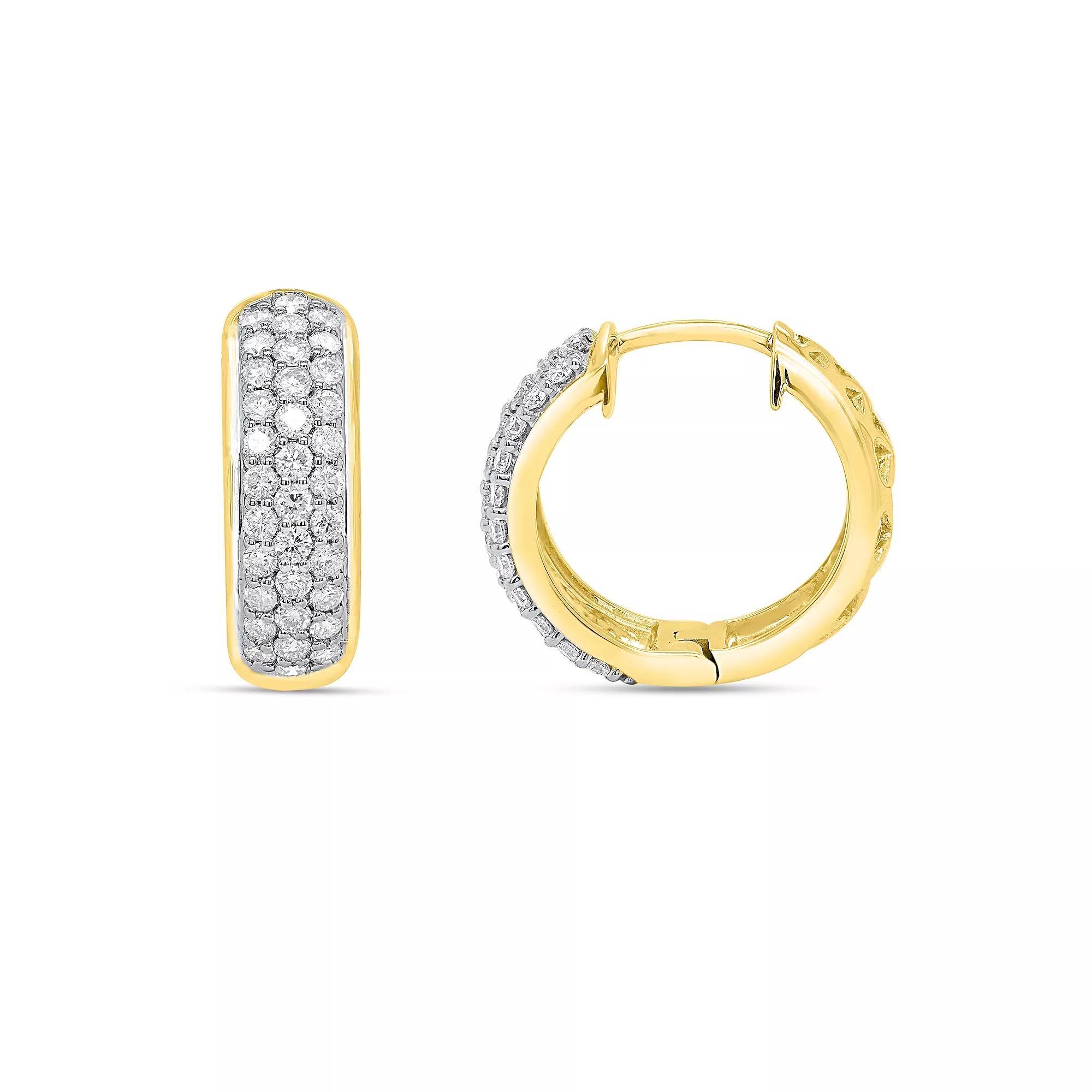 Ethique 1 Carat T.W. Lab-Grown Diamond Hoop Earrings, Women's, Gold Tone Product Image