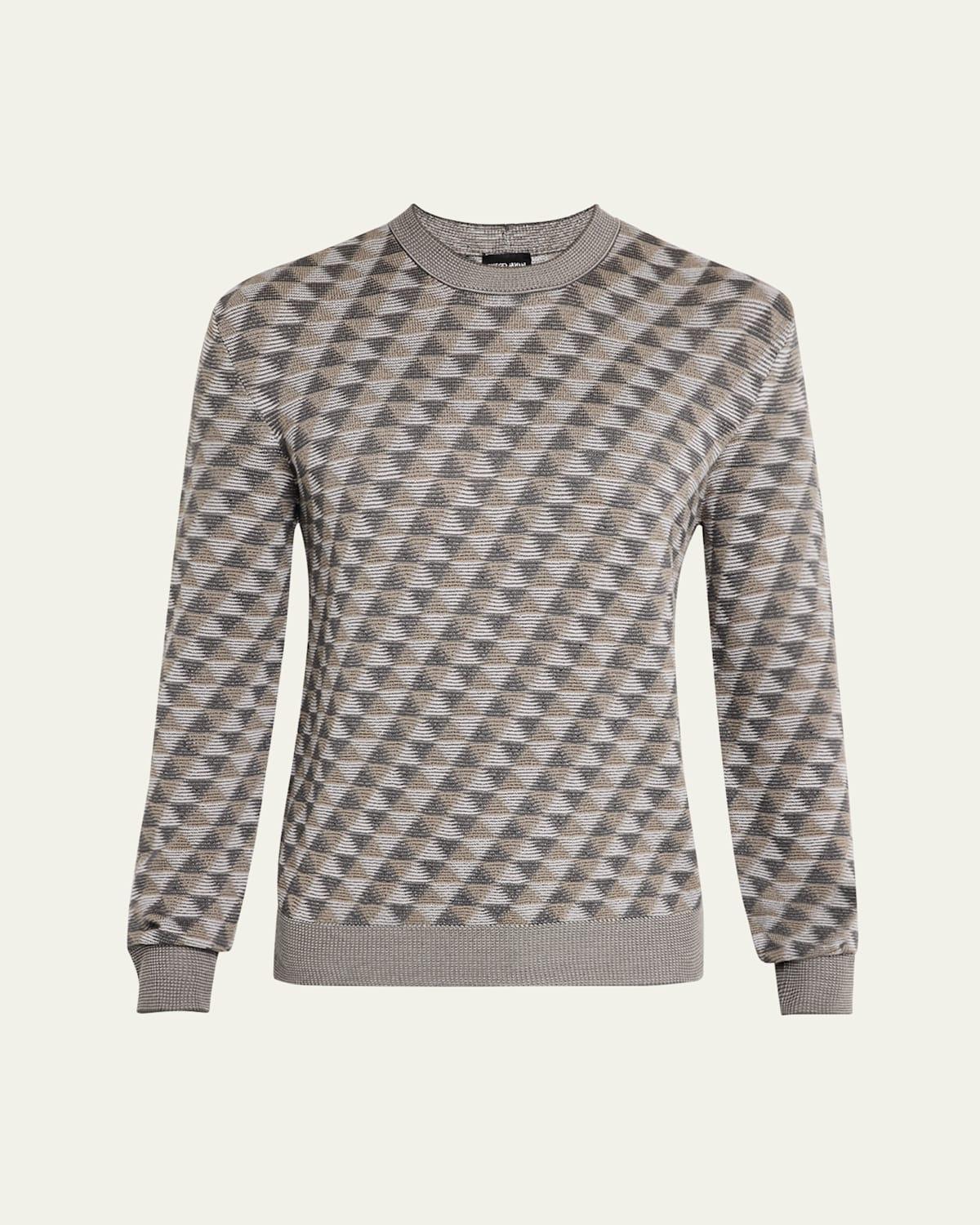 Mens Tricolor Triangle Wool Sweater Product Image