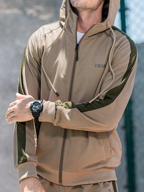 Men's Side Striped Long Sleeve Tracksuit Set Product Image