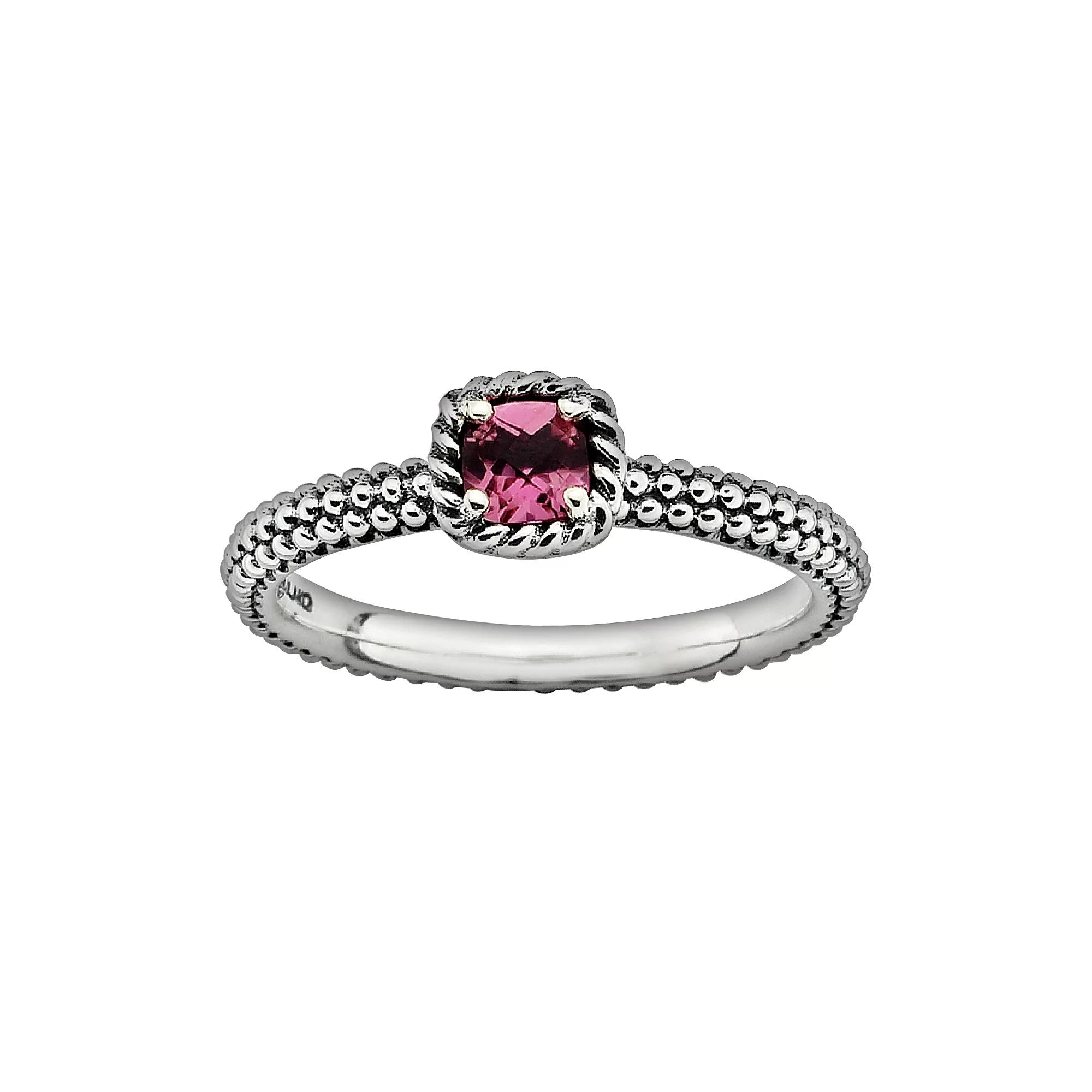 Stacks & Stones Sterling Silver Pink Tourmaline Stack Ring, Women's, Size: 8 Product Image