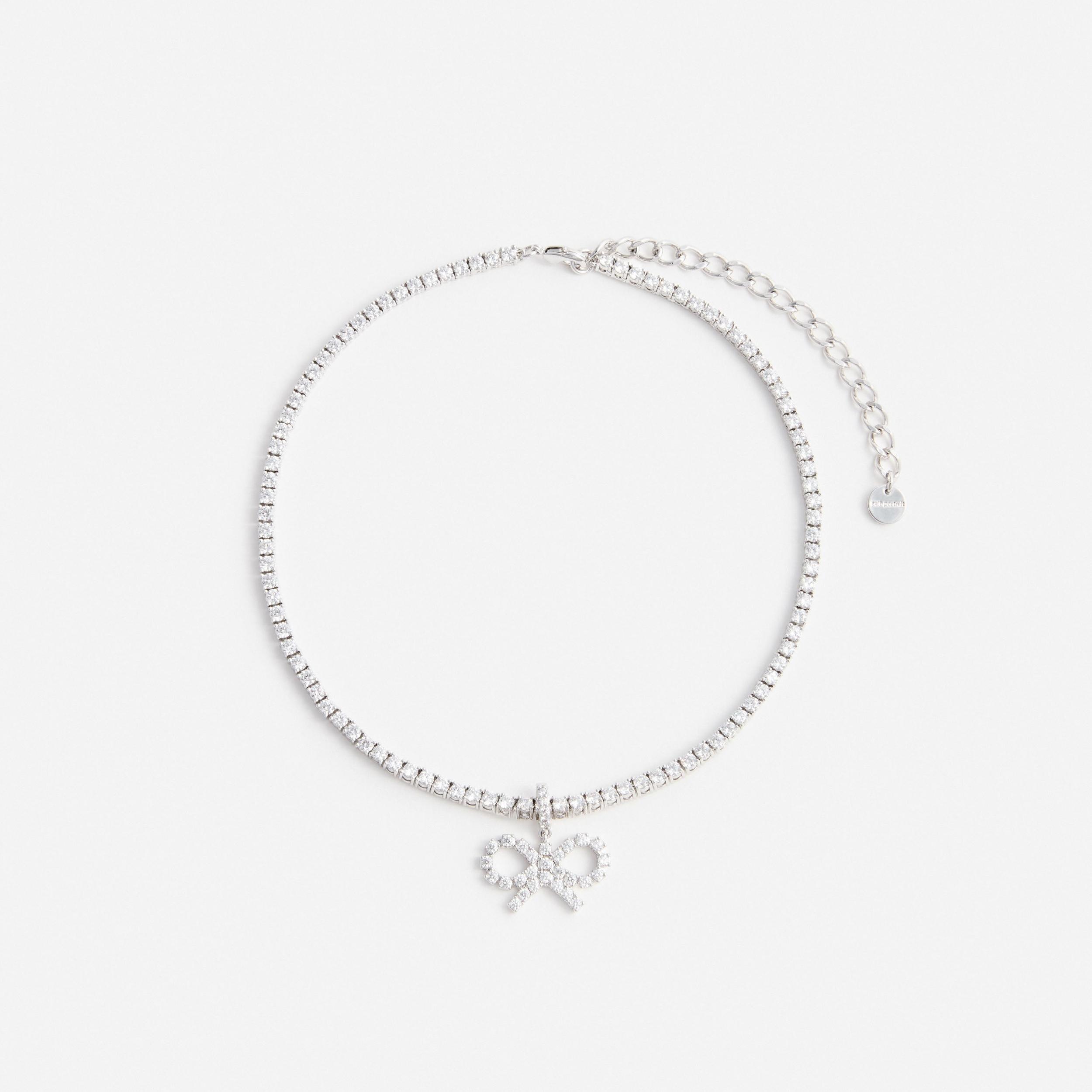 Crystal Bow Tennis Necklace Product Image