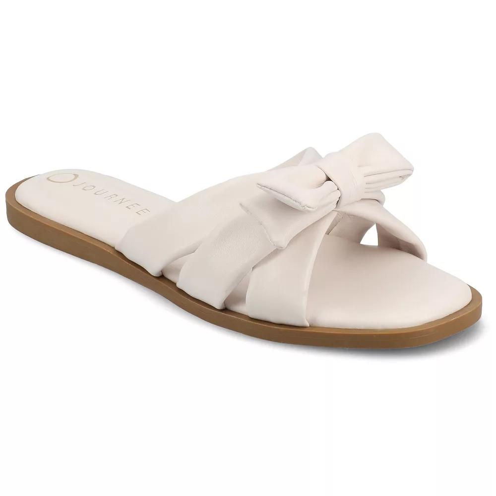 Journee Prylin Slip-On Bow Women's Flat Sandals,  Product Image