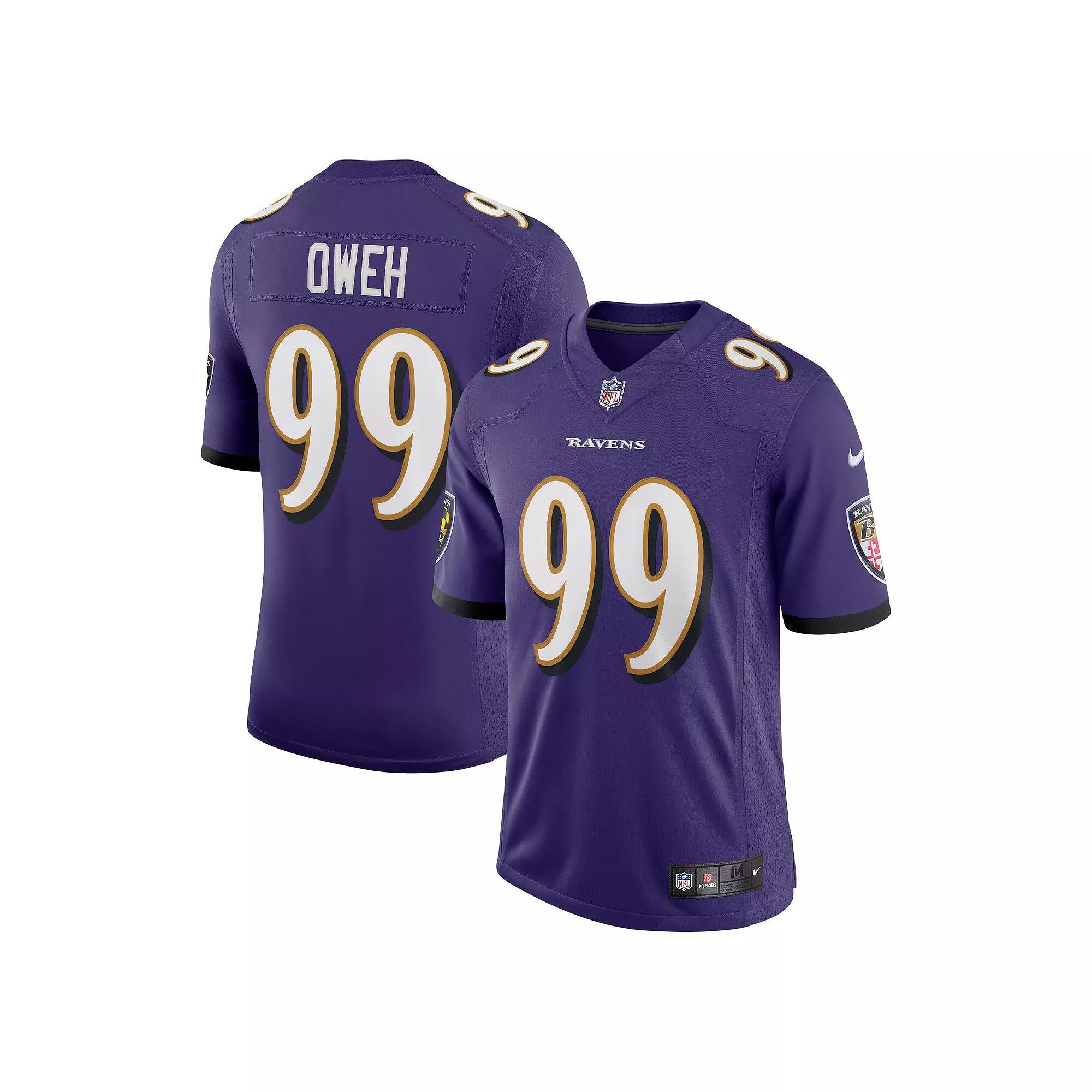 Men's Nike Odafe Oweh Purple Baltimore Ravens Vapor Limited Jersey,  Product Image