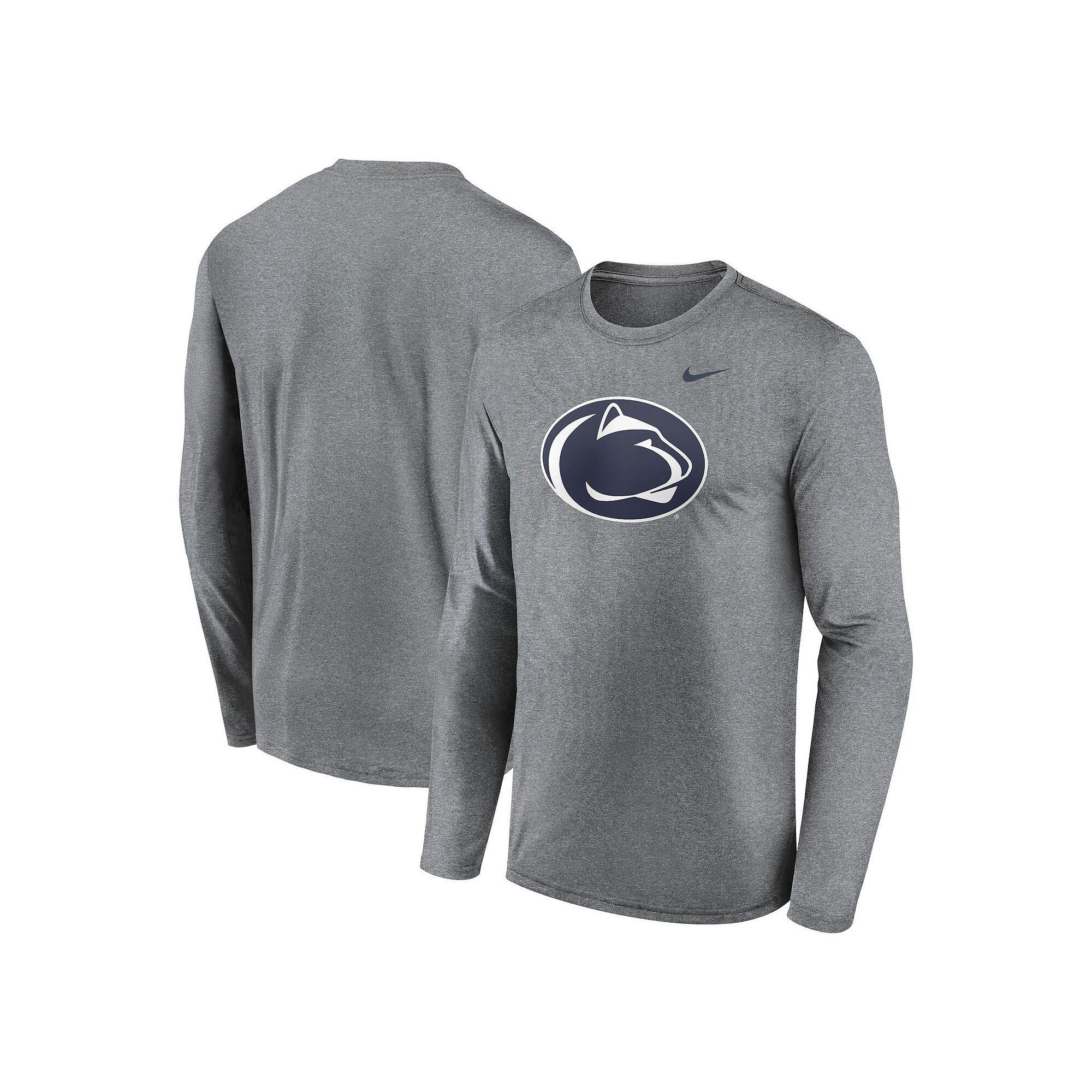 Men's Nike Heather Gray Penn State Nittany Lions Primetime Primary Legend Long Sleeve T-Shirt, Size: 2XL, Grey Product Image