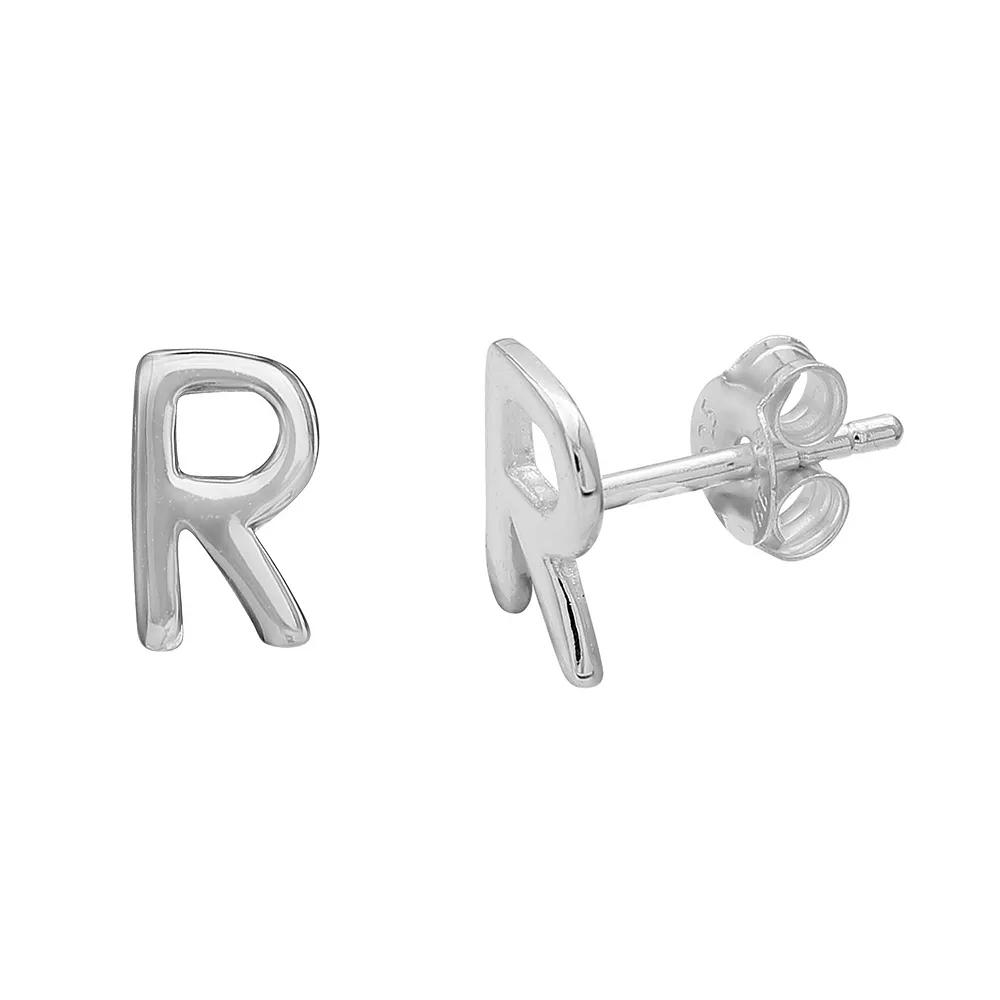 PRIMROSE Sterling Silver Initial Stud Earrings, Women's, Silver Tone U Product Image
