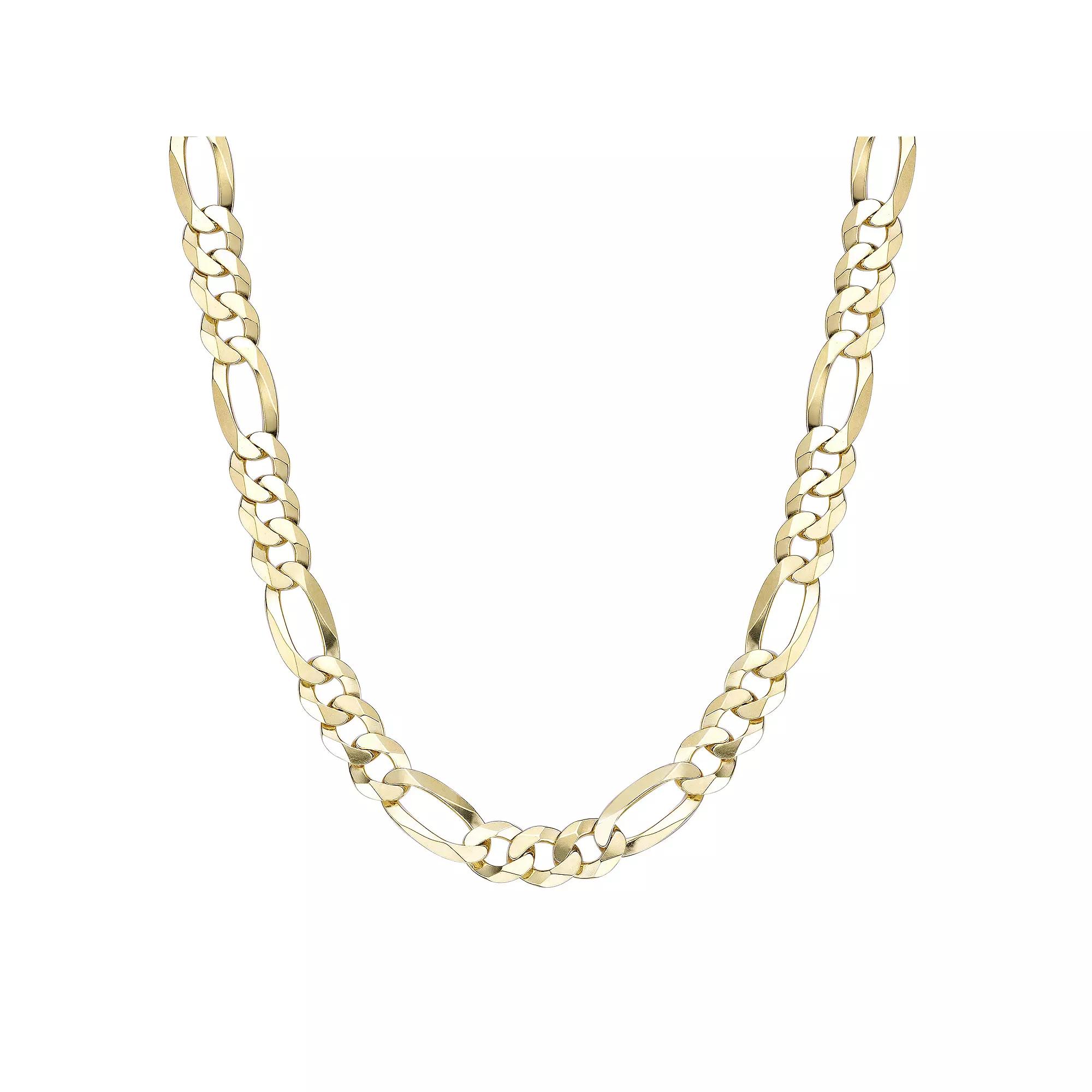 Men's LYNX 14k Gold Over Silver 10mm Flat Figaro Chain Necklace, Size: 20", Gold Tone Product Image