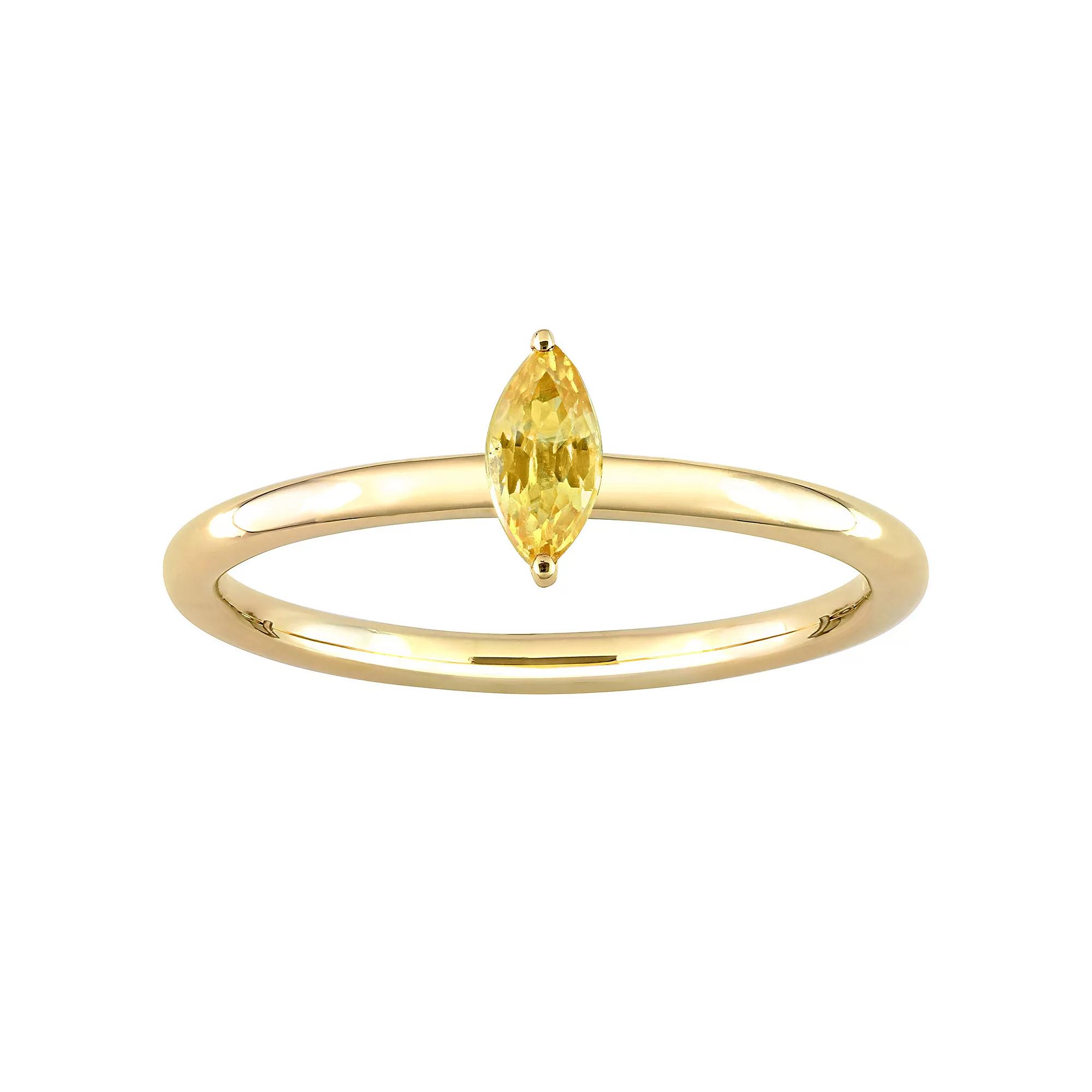 Stella Grace 10k Gold Yellow Sapphire Stackable Ring, Women's, Size: 6 Product Image