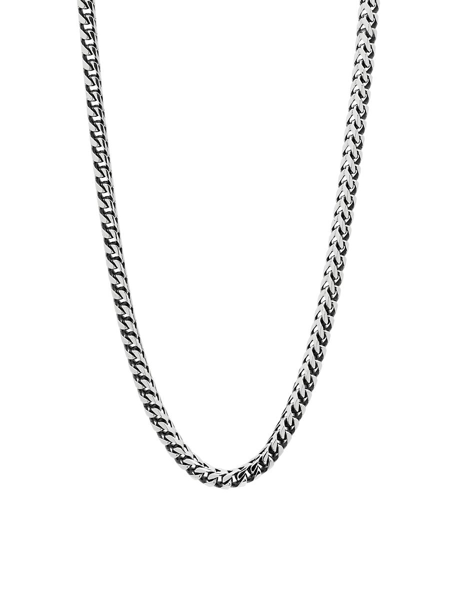 Womens Sterling Silver Curb Chain Necklace Product Image