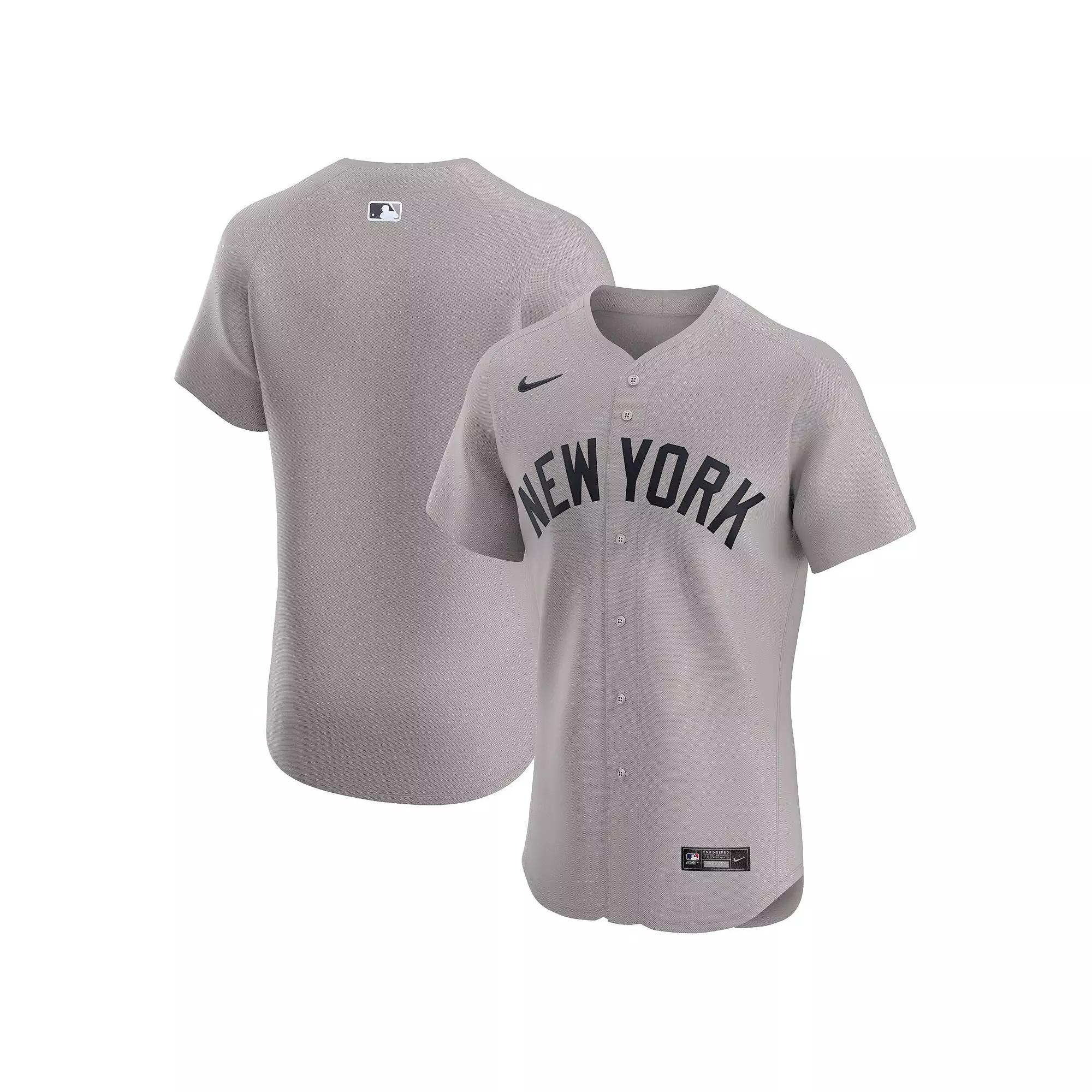 Men's Nike Gray New York Yankees Road Elite Jersey, Size: 52, Grey Product Image