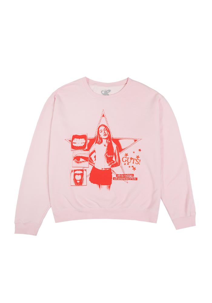 GUTS world tour crewneck pullover in pink Product Image