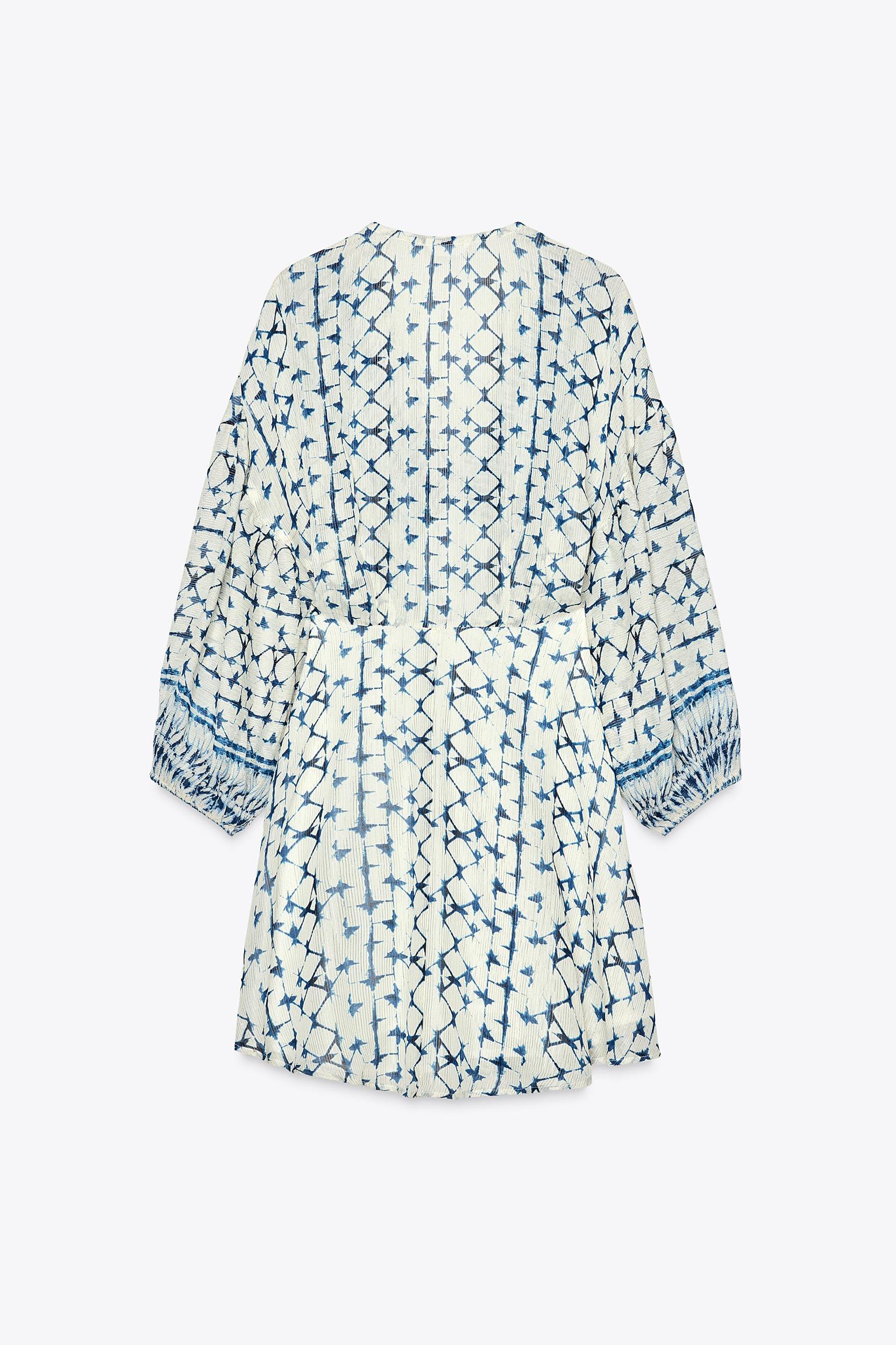 METALLIC THREAD PRINT DRESS Product Image