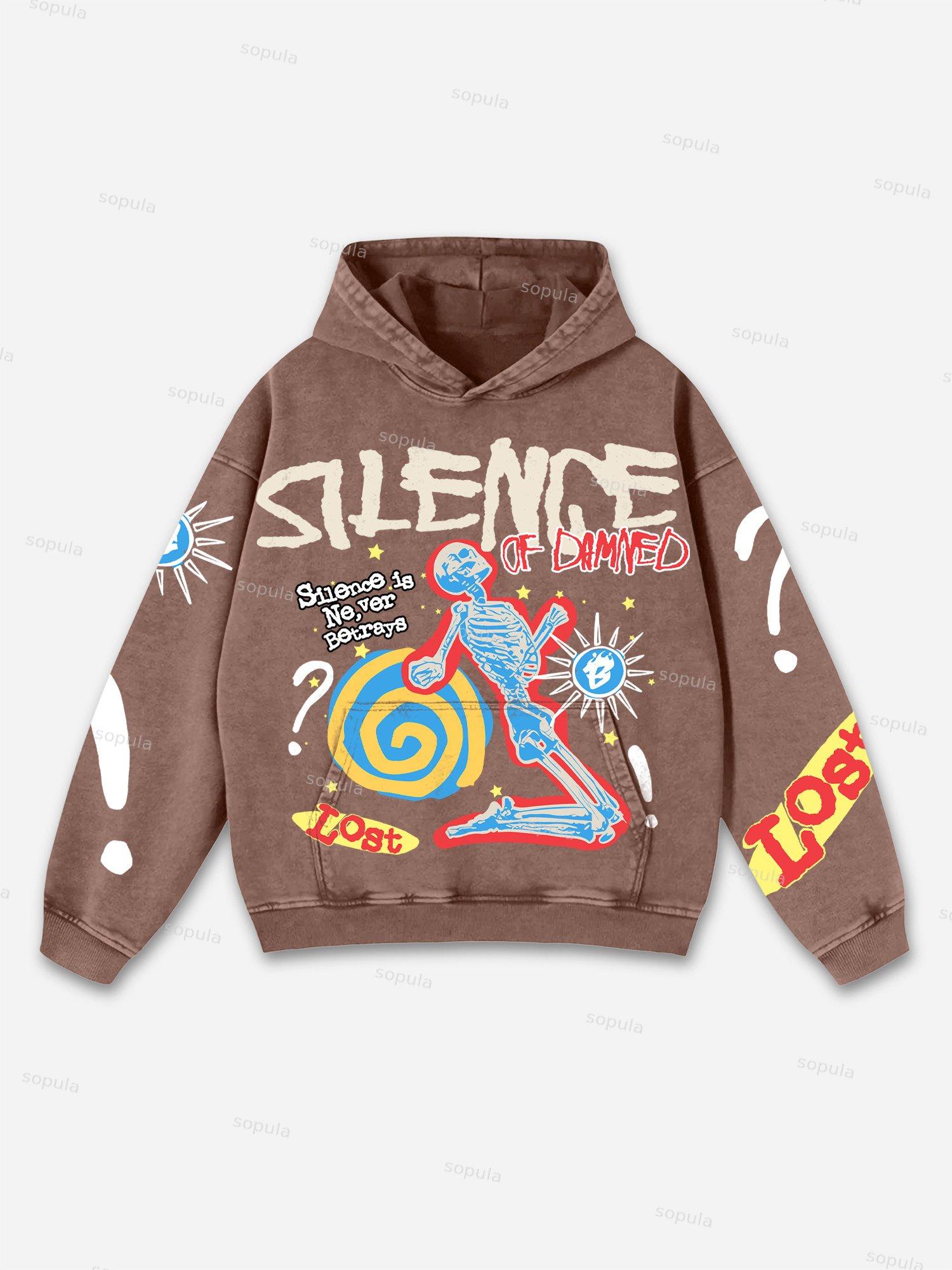 Vintage Spider Graphic Acid Washed Oversized Hoodie Product Image