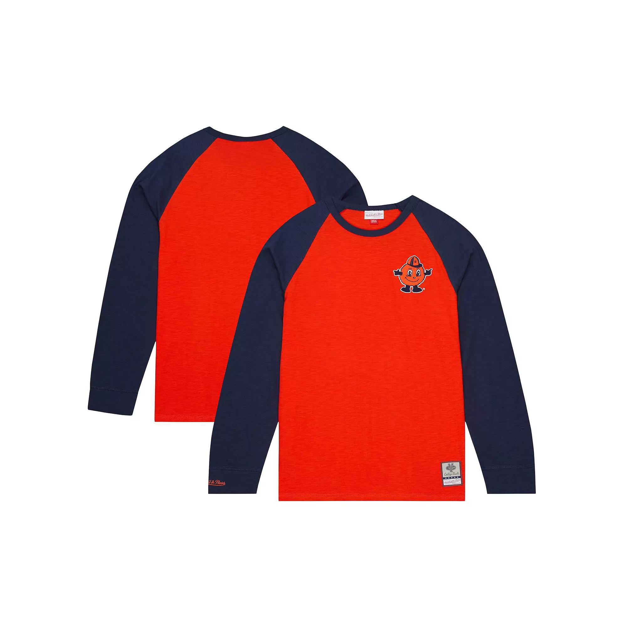 Men's Mitchell & Ness Orange Syracuse Orange Legendary Slub Raglan Long Sleeve T-Shirt, Size: Small Product Image