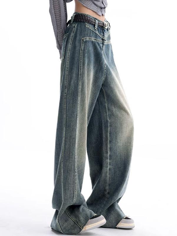 Vintage Wash Raw Trim Boyfriend Jeans Product Image