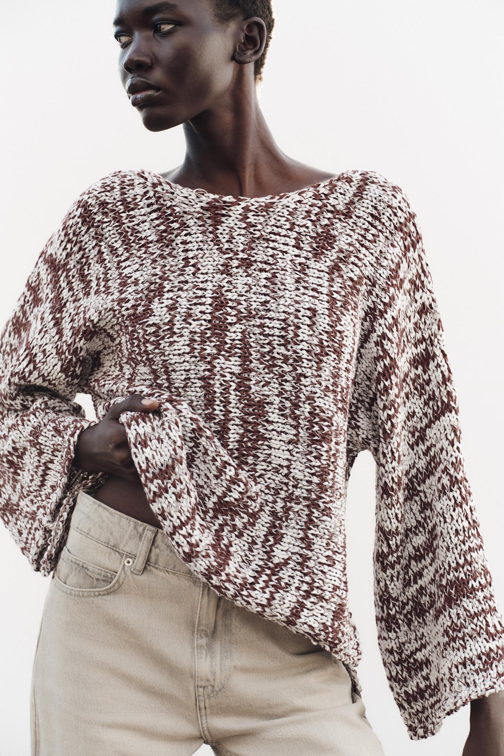 COMBINATION KNIT SWEATER Product Image