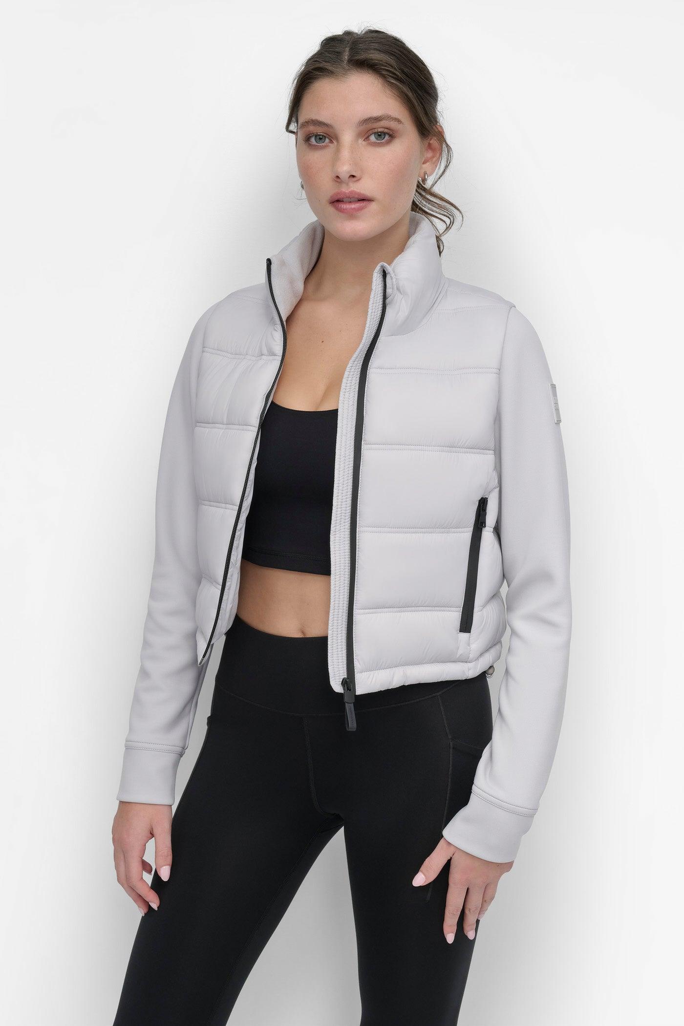 CROPPED SCUBA MIX PUFFER JACKET WITH POCKETS Product Image