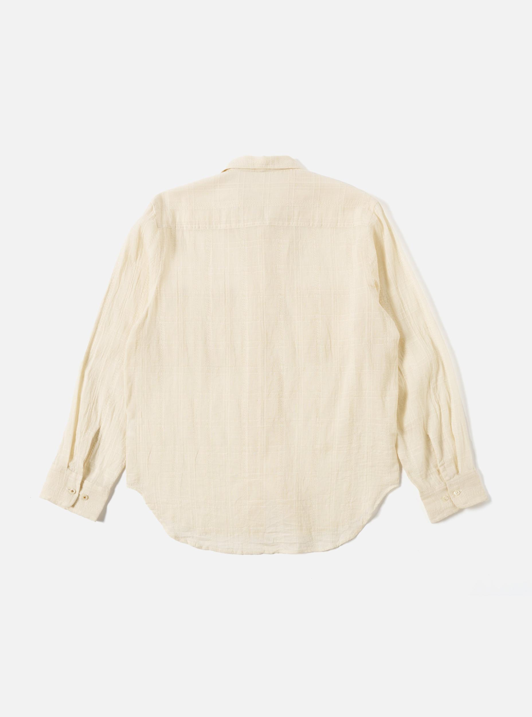 Universal Works Work Shirt in Ecru Acapulco Weave Product Image