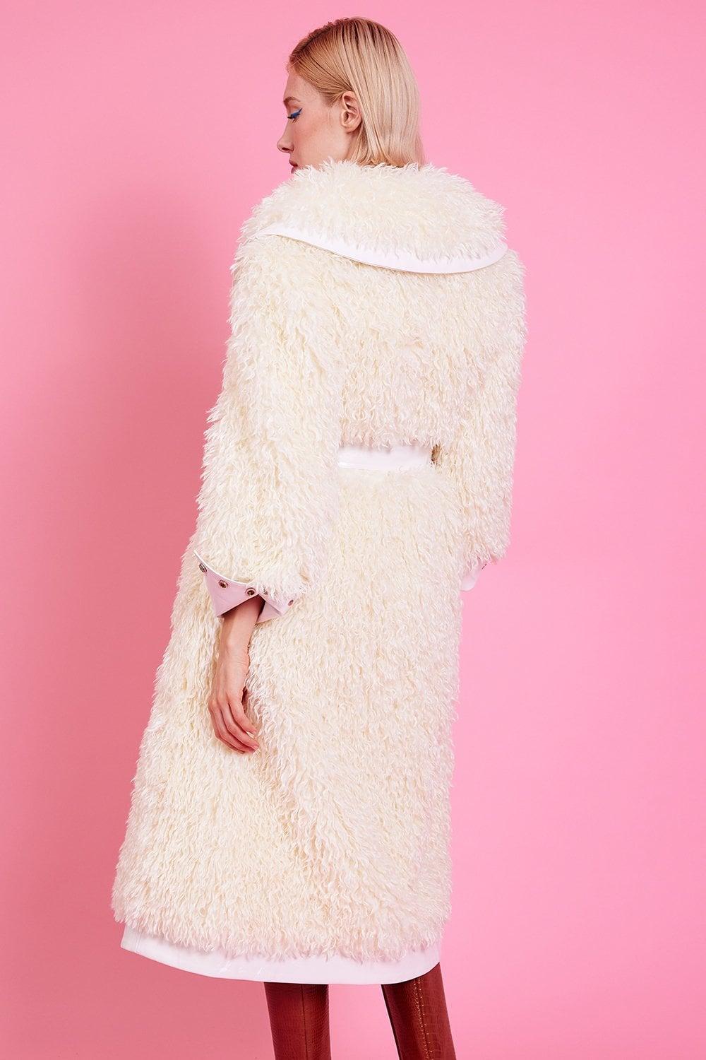 Knitted Faux Shearling Coat Product Image