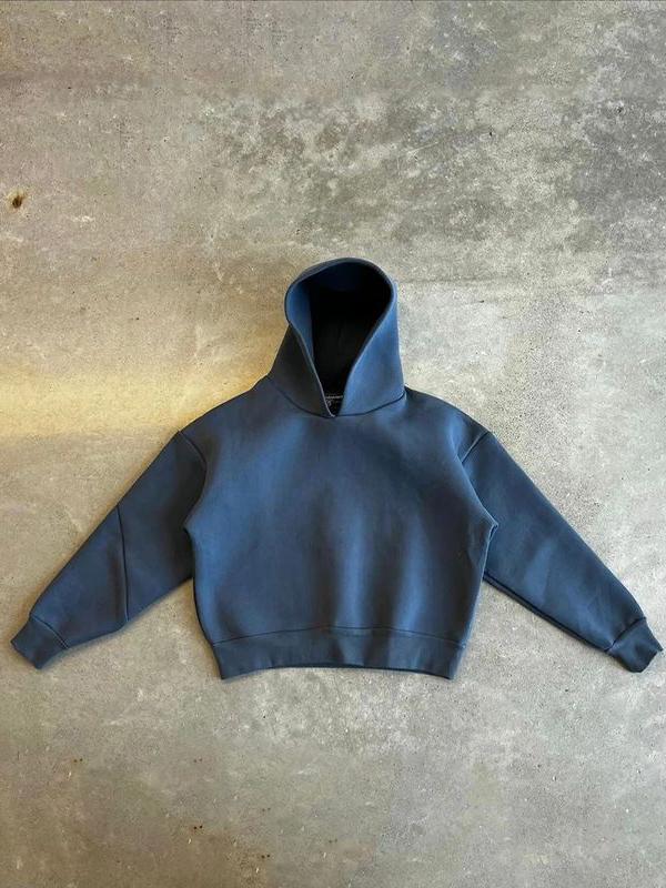 Men's Solid Oversized Long Sleeve Hoodie Product Image