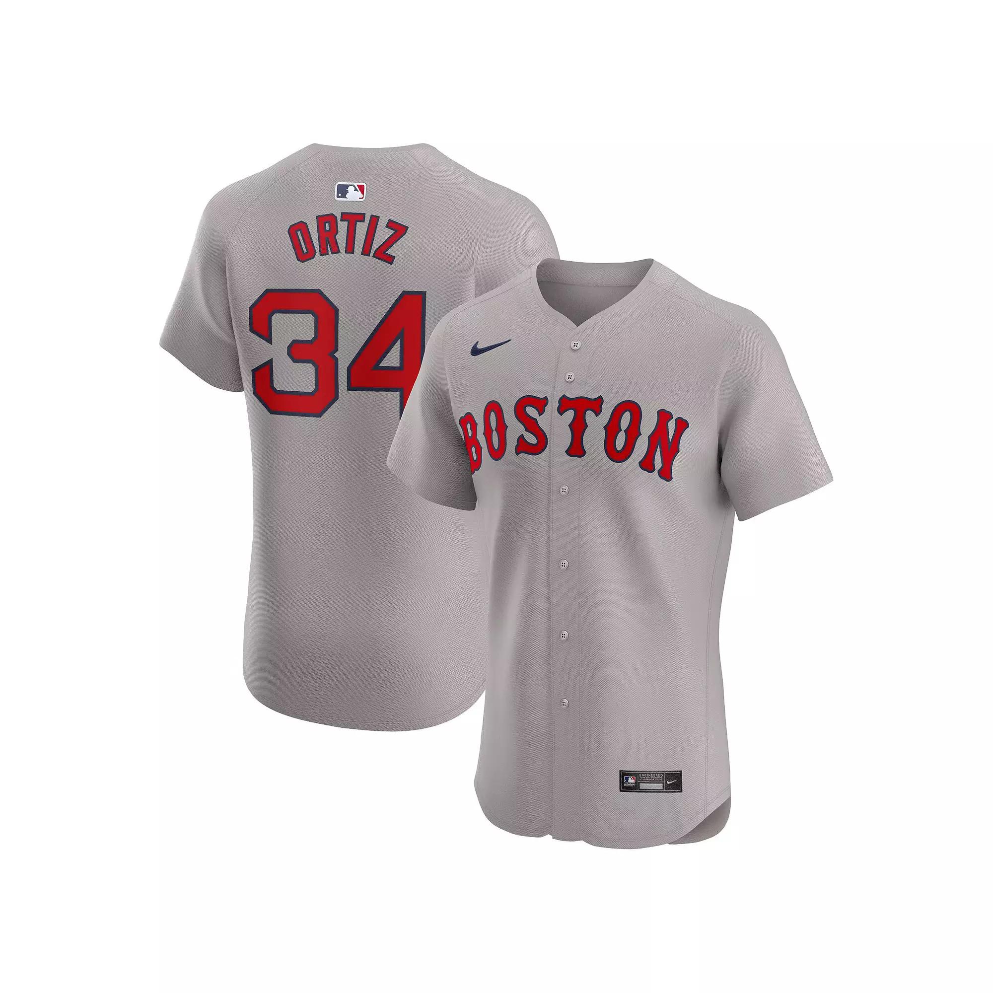 Men's Nike David Ortiz Gray Boston Red Sox Road Elite Player Jersey, Size: 48, Grey Product Image