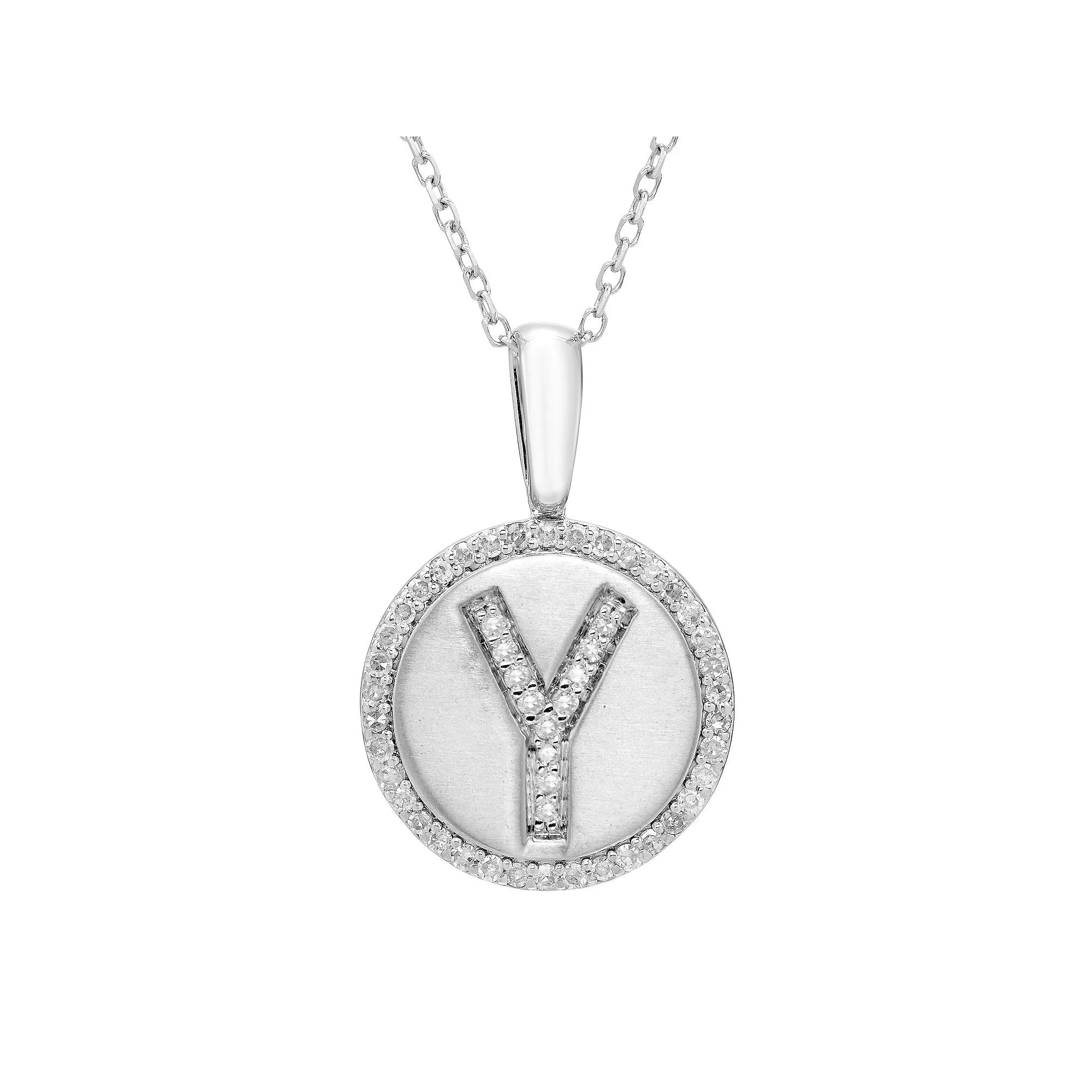 It's Personal Sterling Silver & Diamond Accent Initial Pendant Necklace, Women's,  Product Image