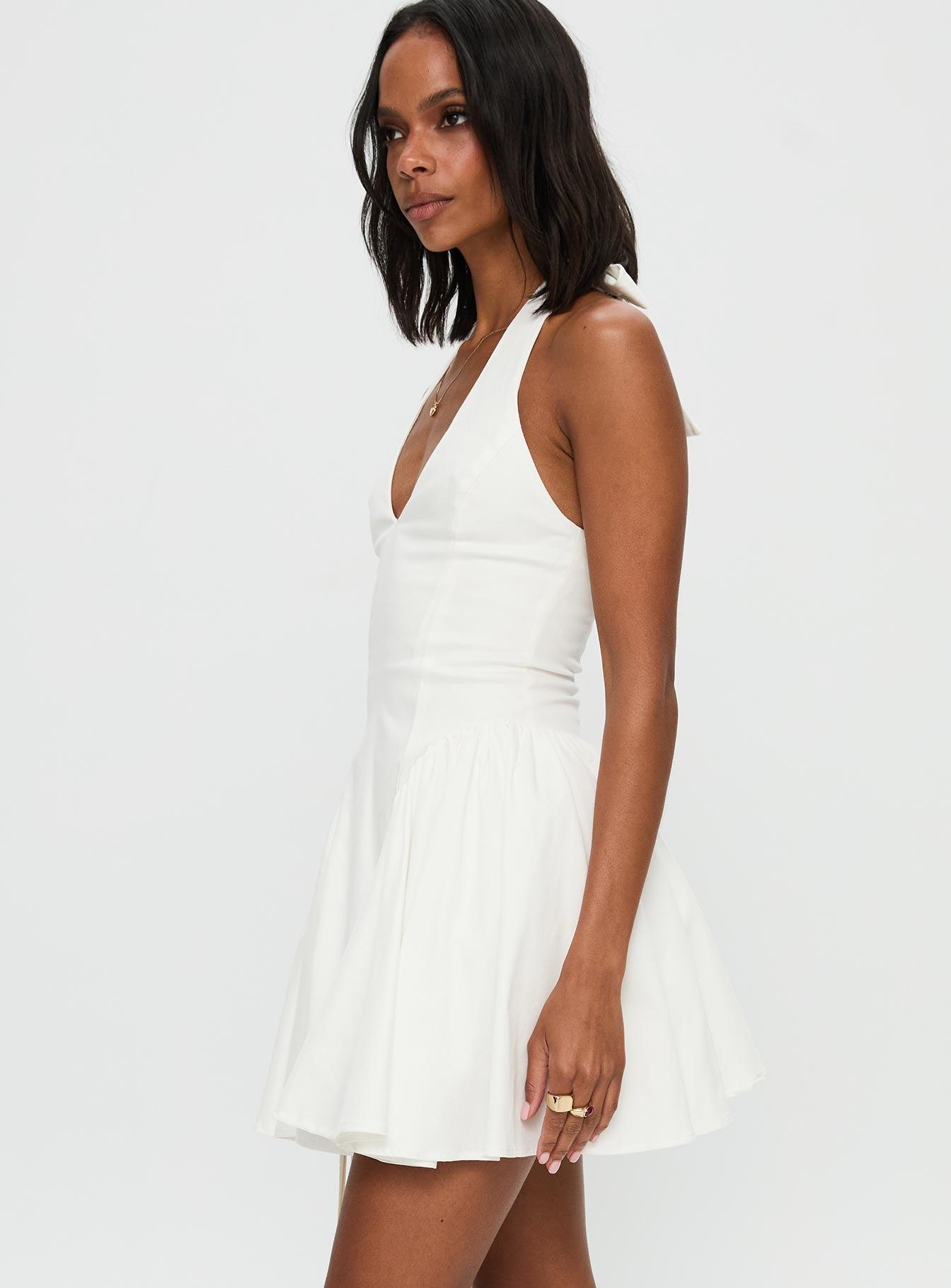 Karisse Halter Mini Dress White Product Image