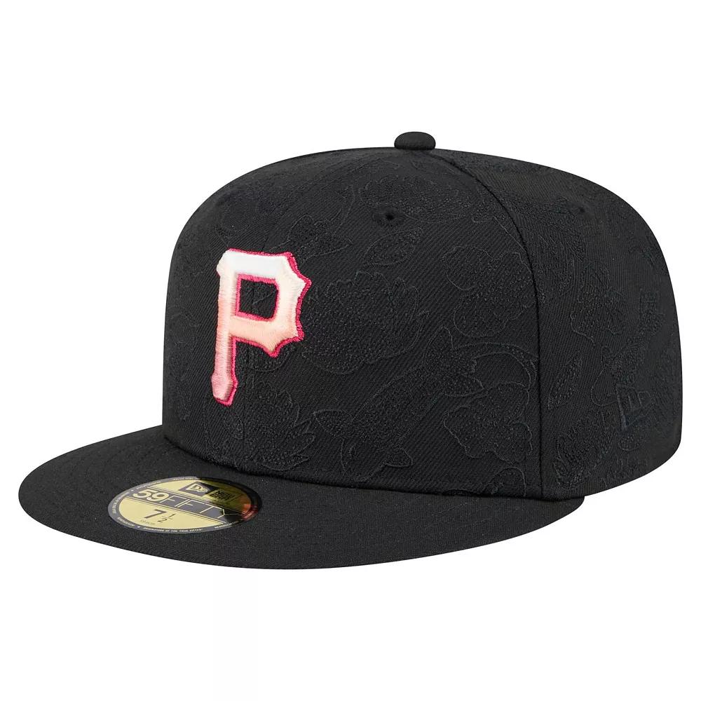 Men's New Era Black Pittsburgh Pirates Tonal Koi 59FIFTY Fitted Hat, Size: 7 1/8 Product Image