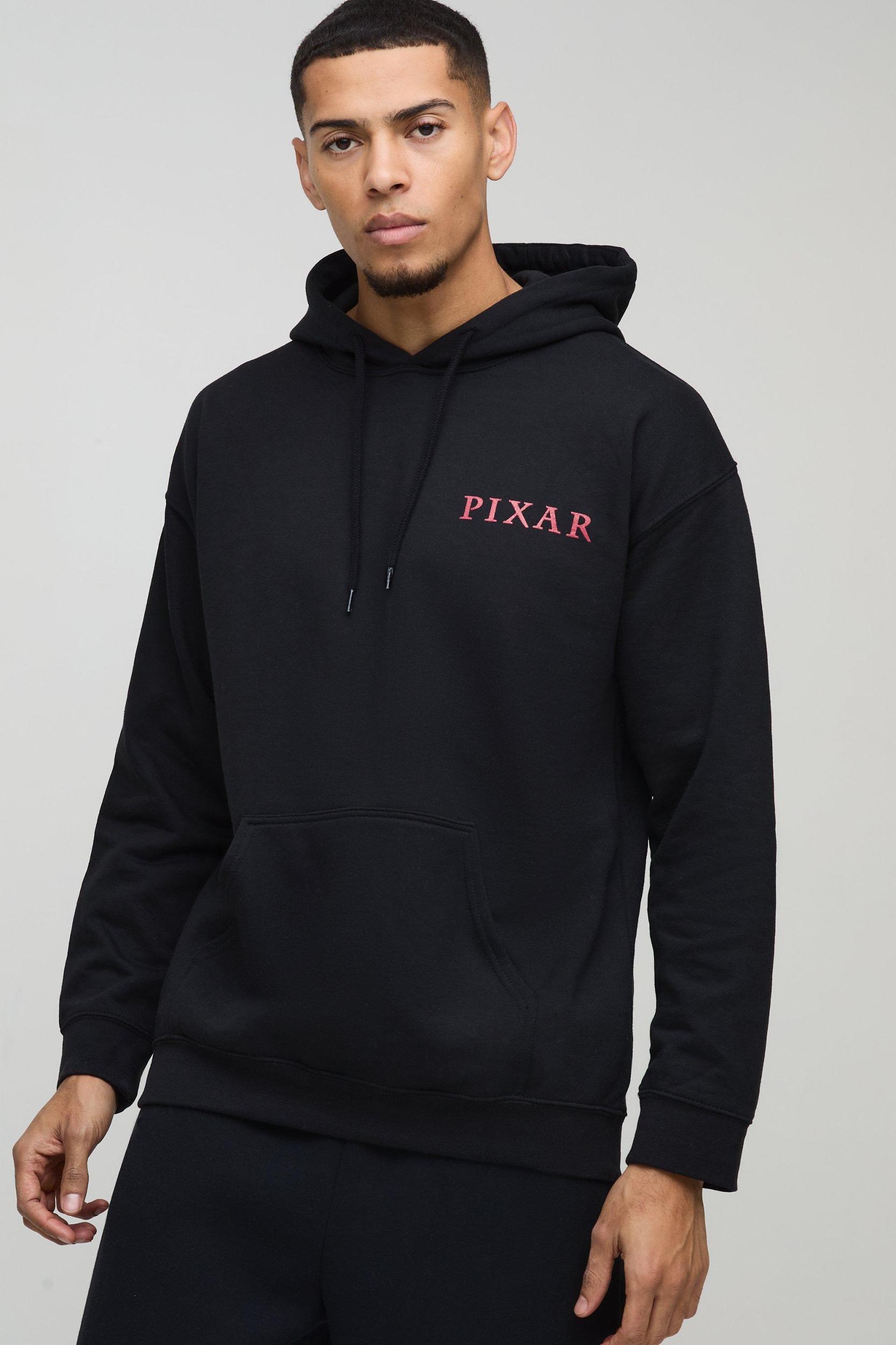Oversized Disney Pixar Multi Character License Print Hoodie | boohooMAN USA Product Image