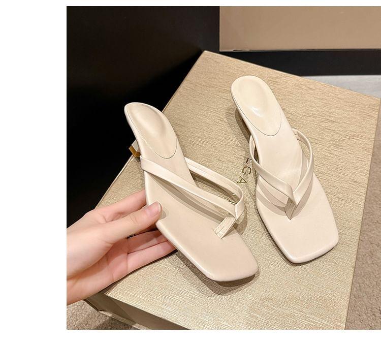 Kitten Heel Thong Sandals Product Image