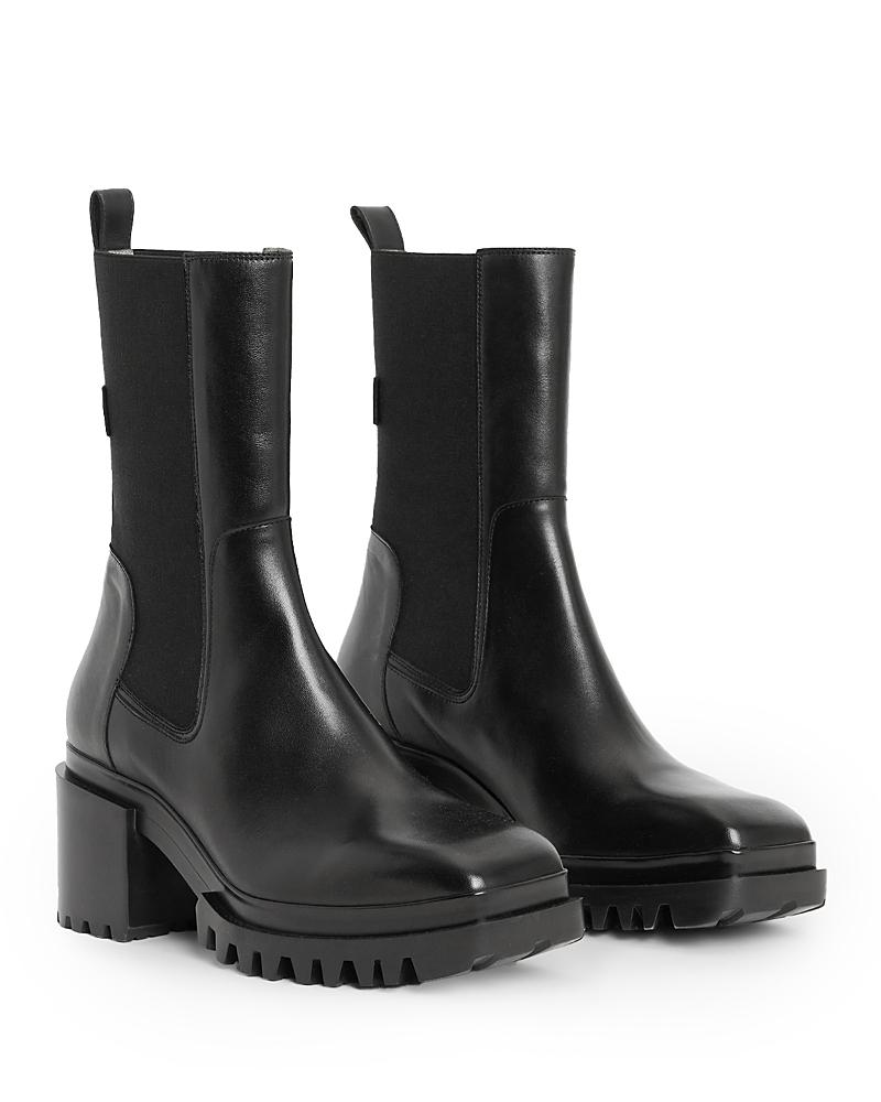 Allsaints Womens Skarlet Square Toe Stretch Block Heel Ankle Boots Product Image