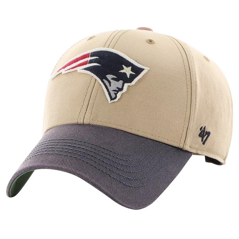Men's '47 Khaki/Navy New England Patriots Dusted Sedgwick MVP Adjustable Hat, Beig K Product Image