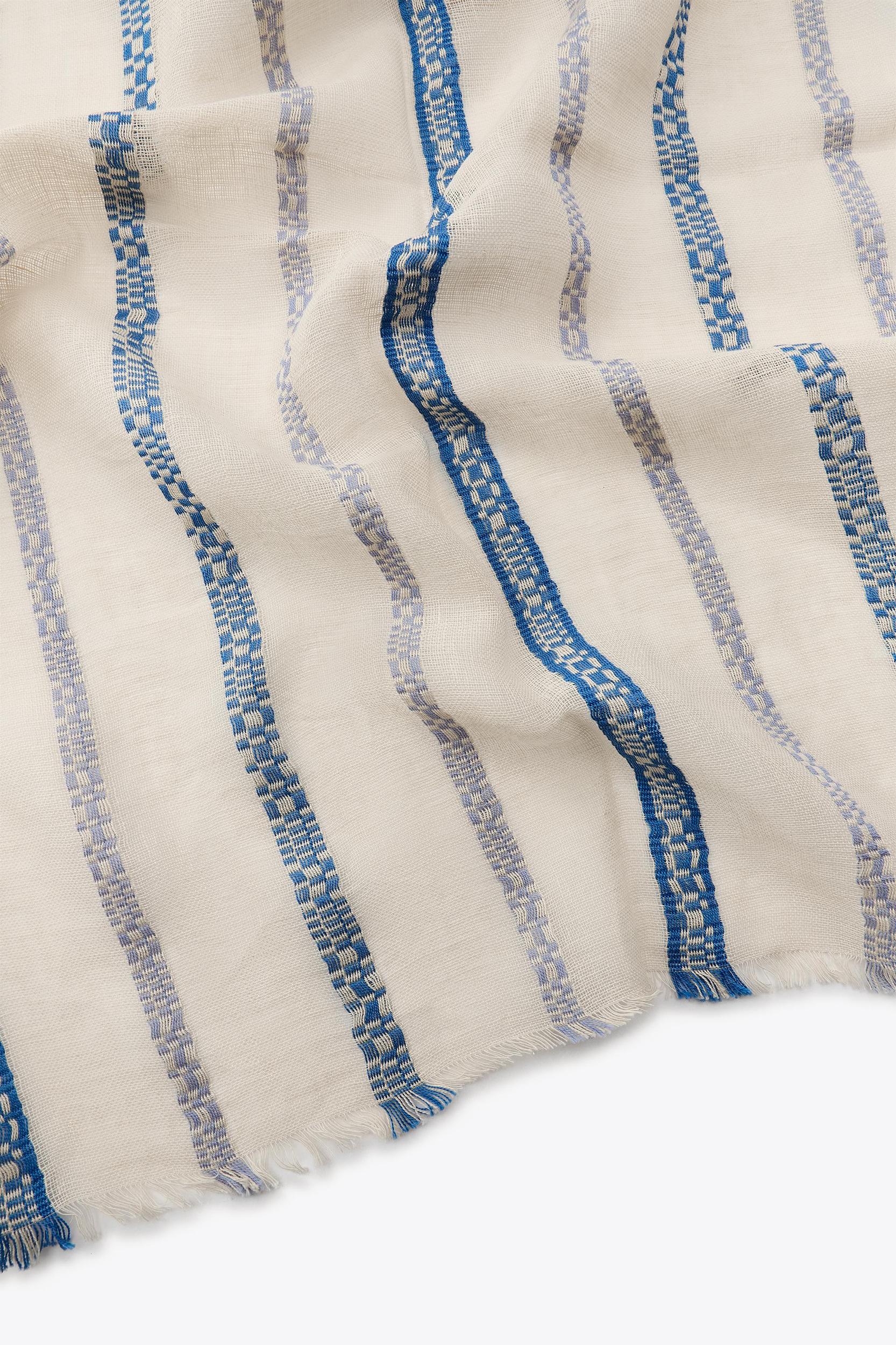 LINEN STRIPED SCARF Product Image