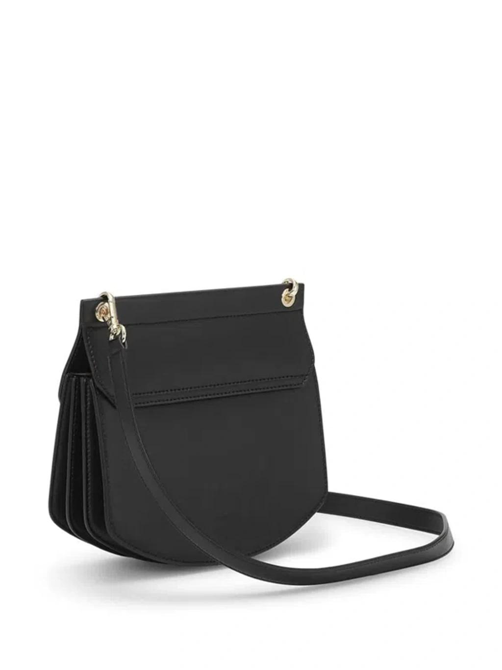 GANNI Small Shoulder Bag With Adjustable Strap And Gold-tone Hardware In Black Product Image