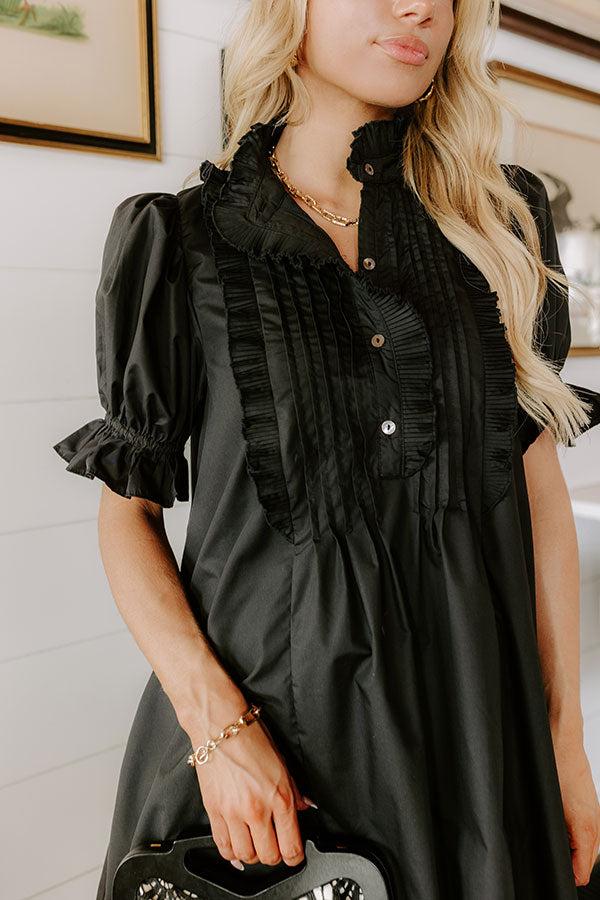 Sweet Energy Pleated Mini Dress in Black Product Image