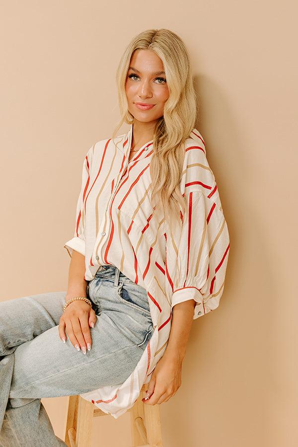 Cider Sippin' Oversized Stripe Button Up Product Image