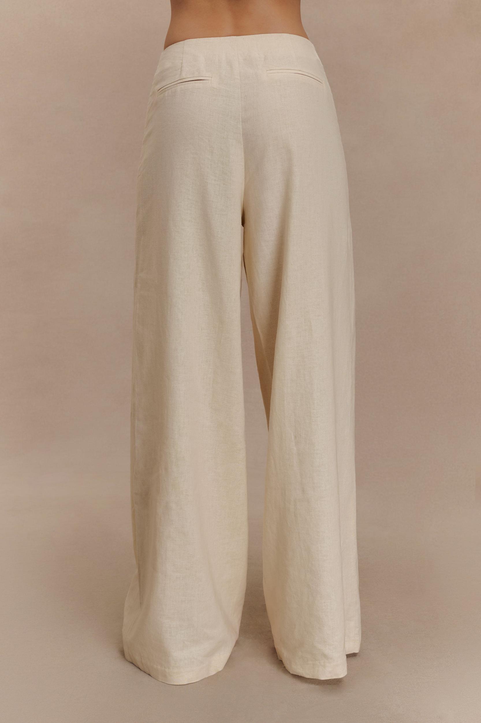 Brandi Linen Straight Leg Pant - Wheat Marle Product Image