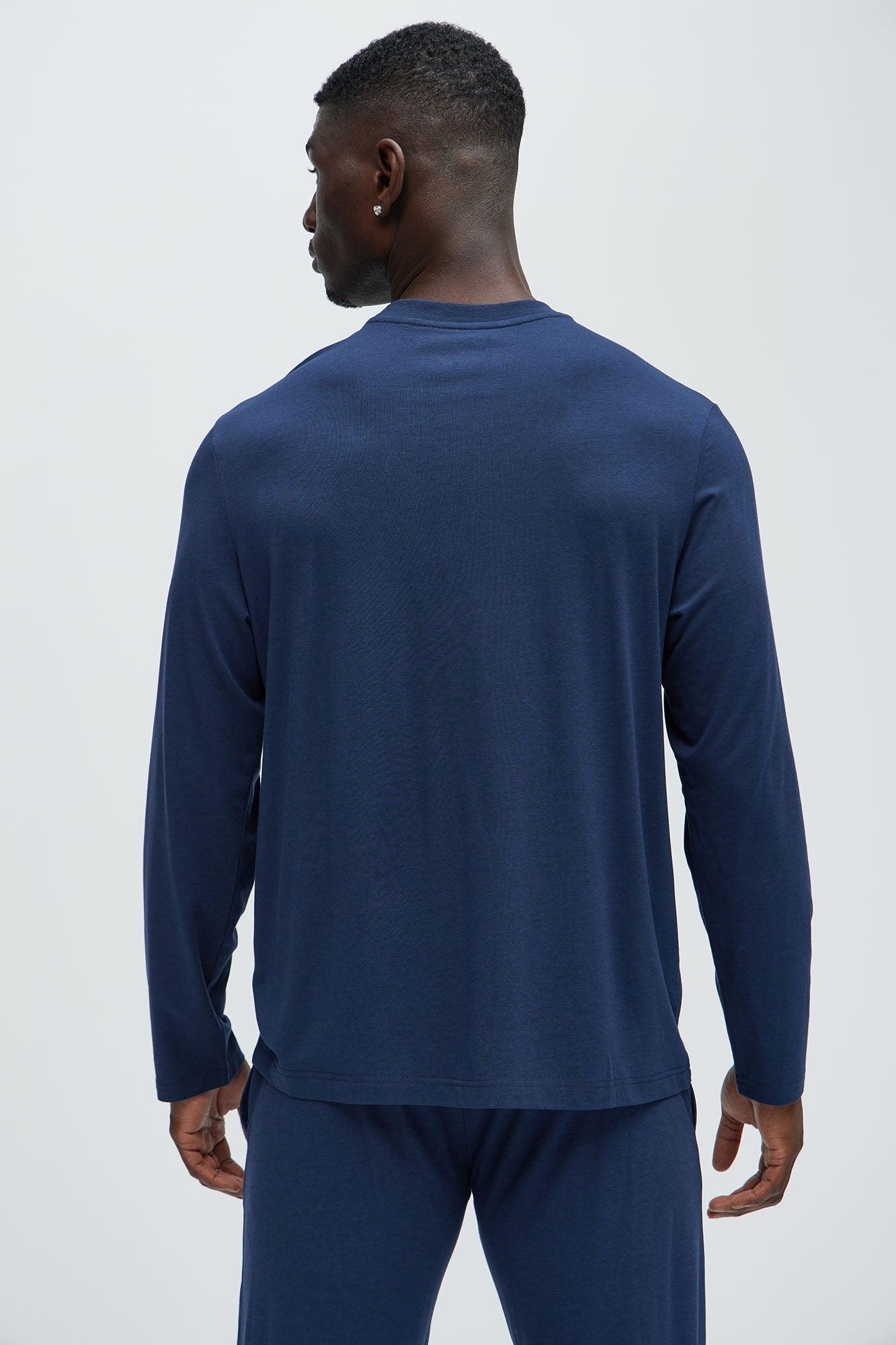 Essential Modal Lounge Long Sleeve Tee - Navy Product Image