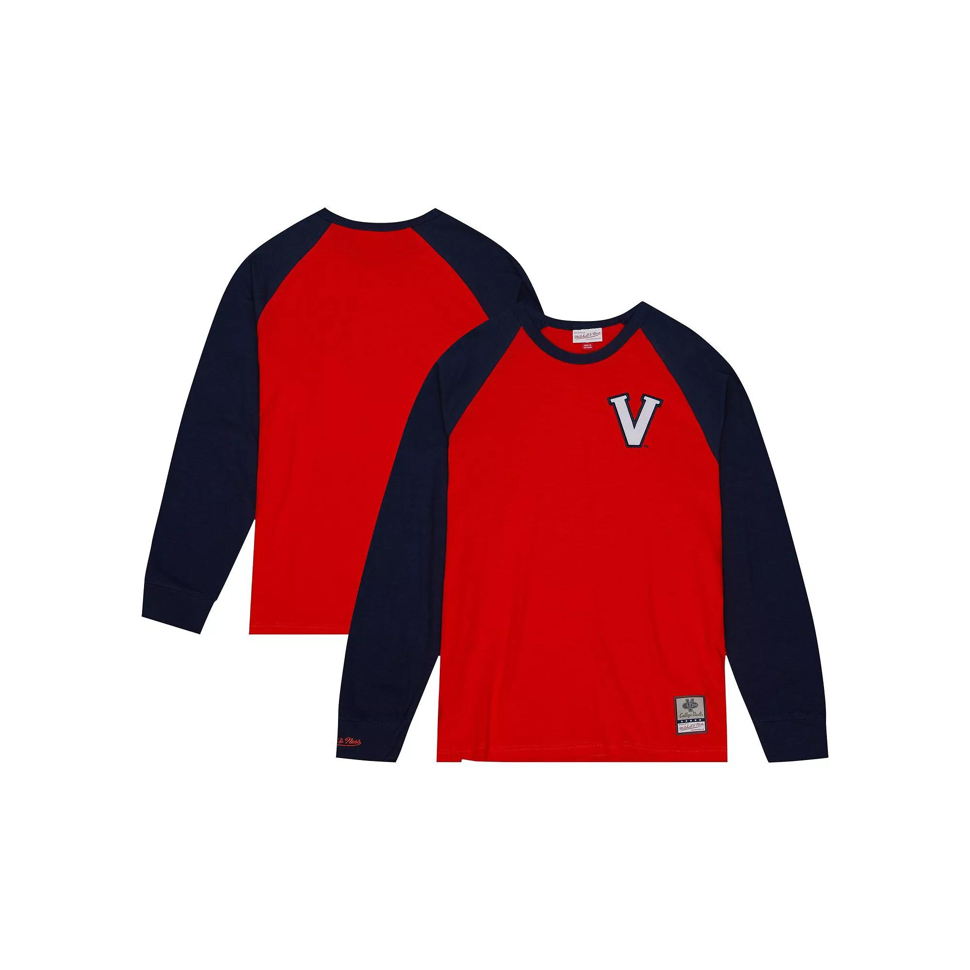 Men's Mitchell & Ness Orange Virginia Cavaliers Legendary Slub Raglan Long Sleeve T-Shirt, Size: XL Product Image