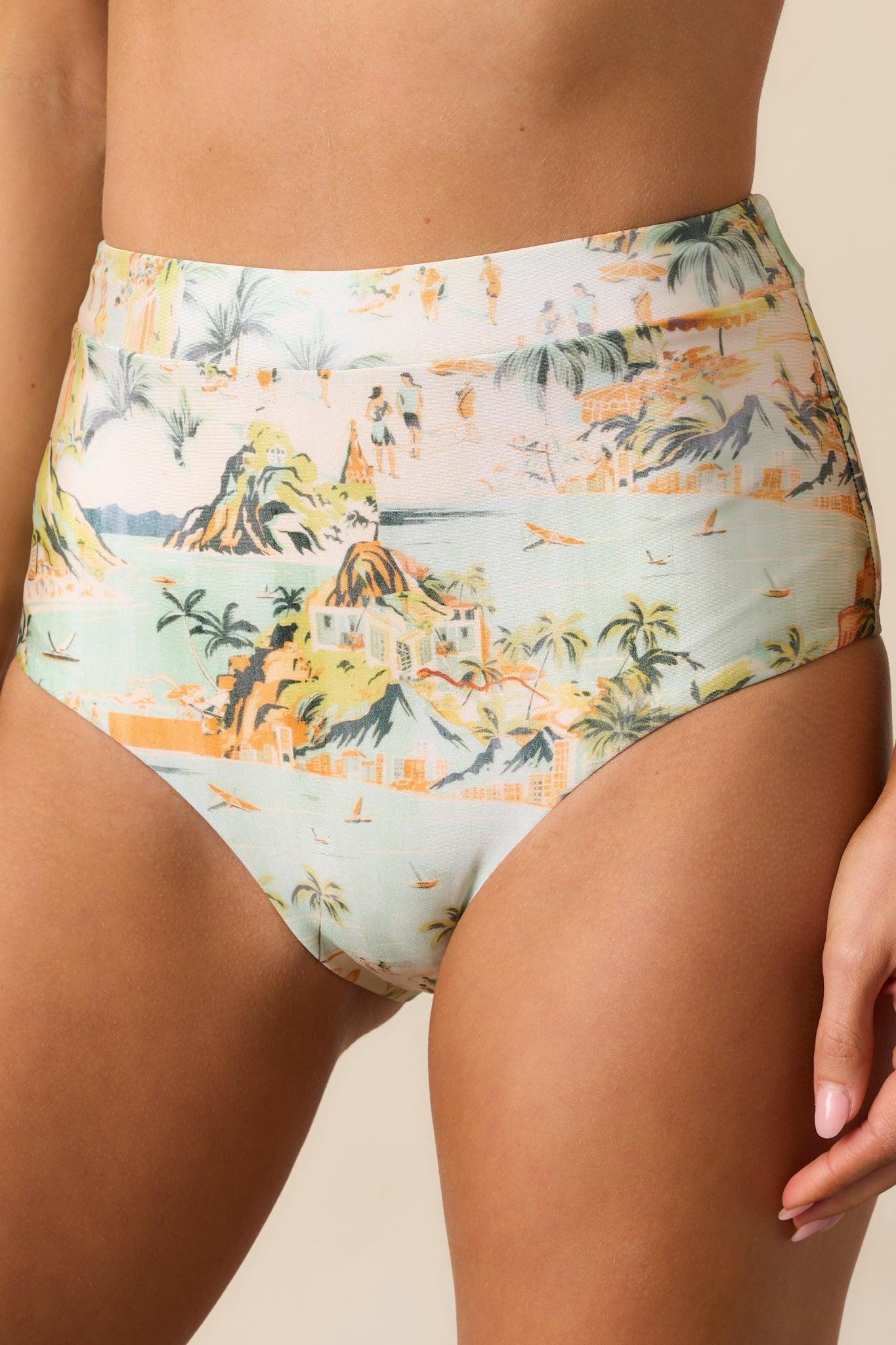 MINKPINK Yellow Green Vacanza High Bikini Pant Product Image