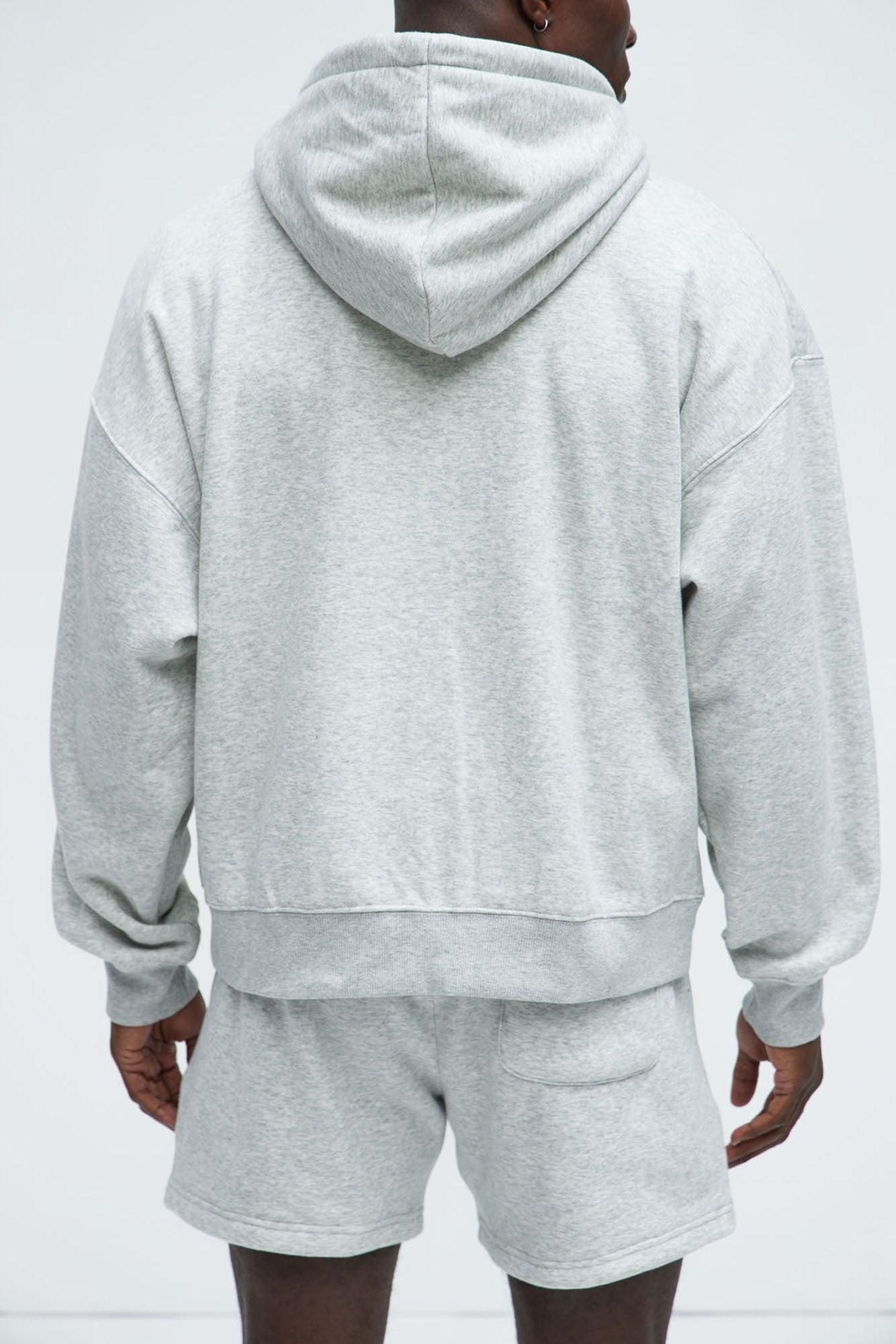 Tyson Oversized Heavyweight Zip Up - Heather Grey Product Image