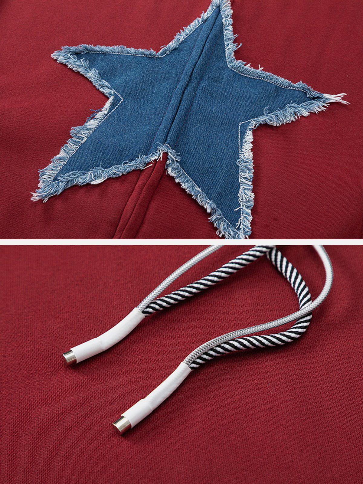 Aelfric Eden Denim Star Graphic Zip Up Hoodie Product Image