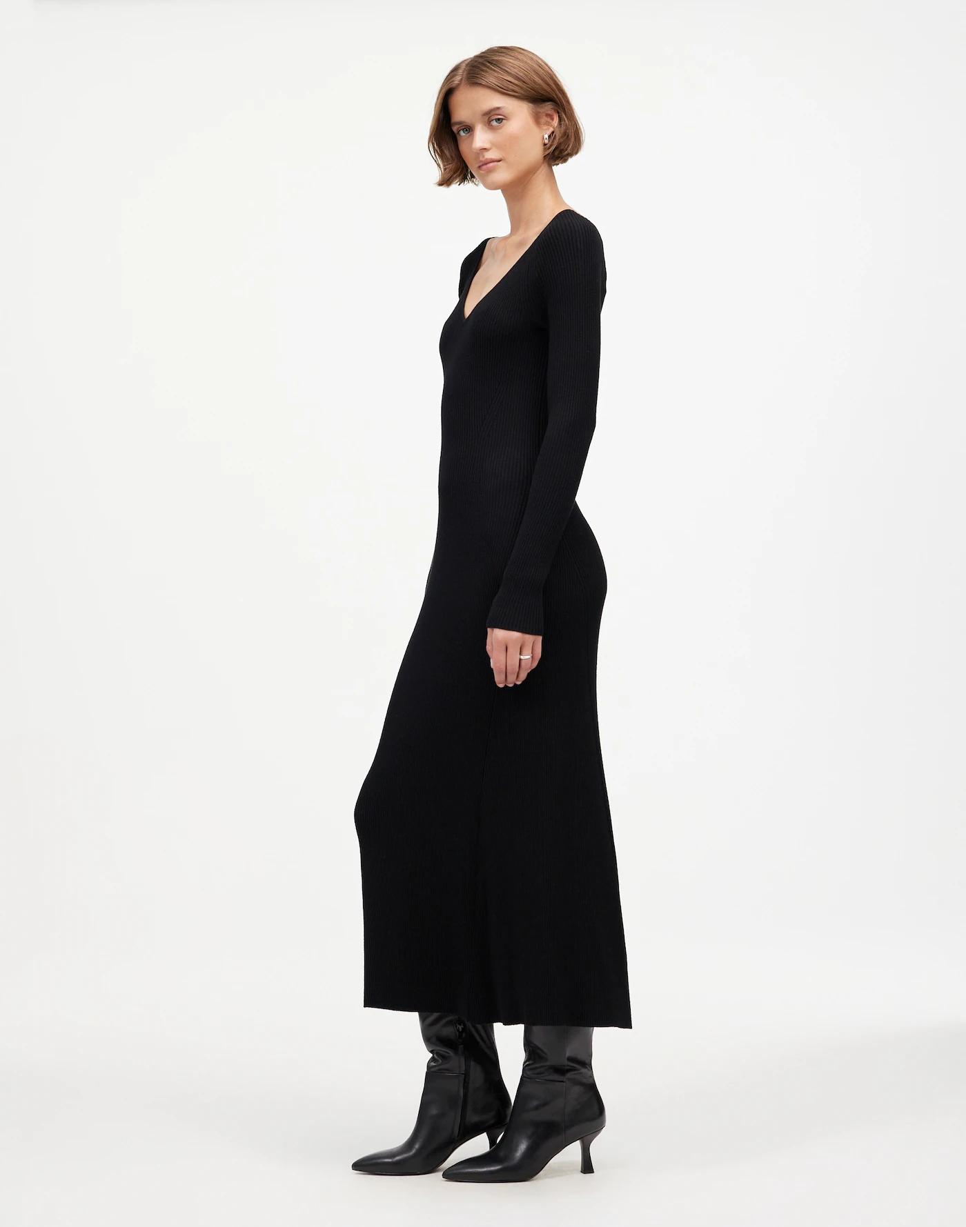 The Signature Knit V-Neck Midi Dress Product Image