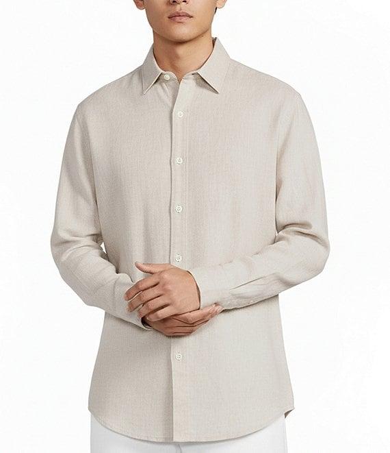 Caribbean Solid Long Sleeve Woven Shirt Product Image