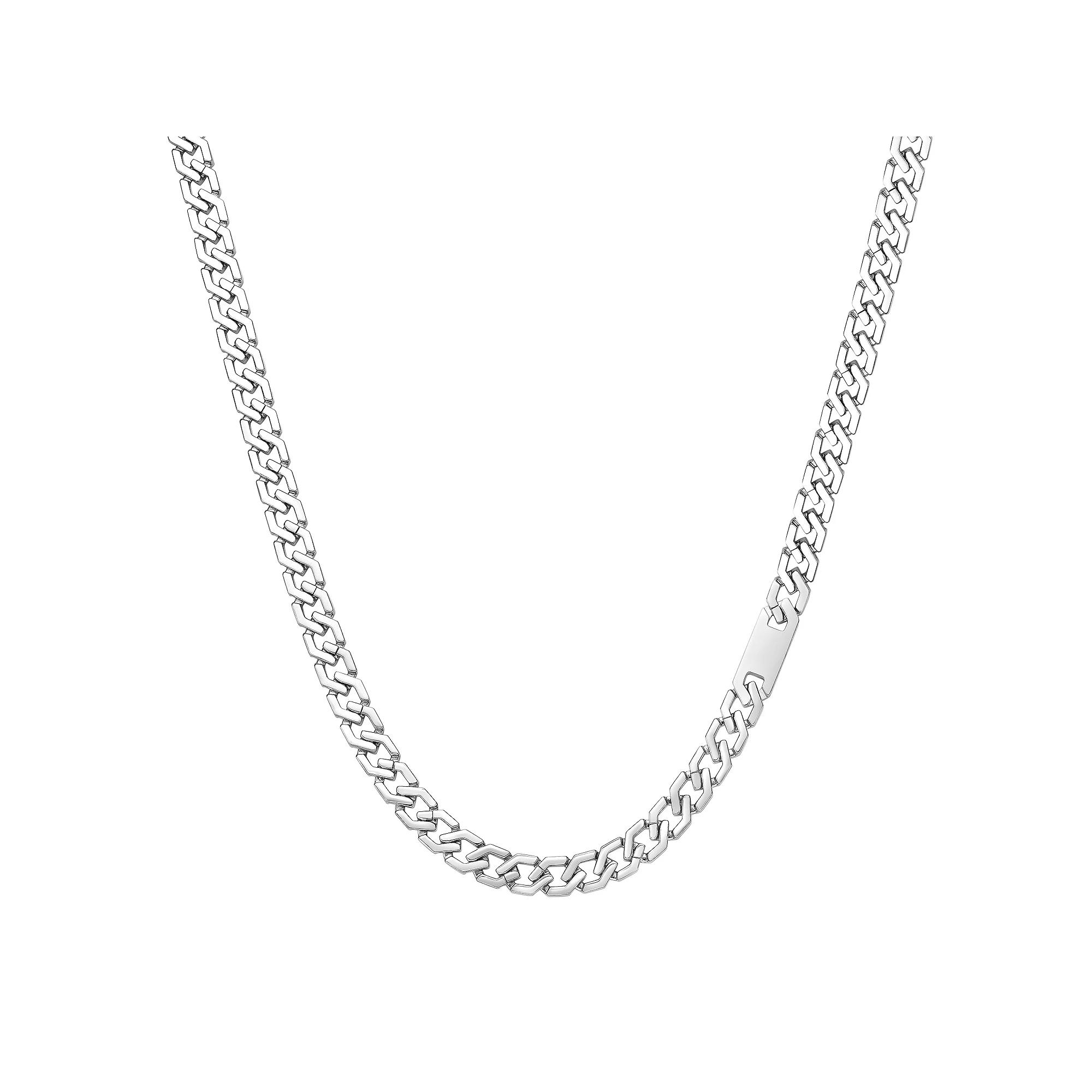Men's LYNX Stainless Steel Hexagon Link Chain Necklace, Size: 20" Product Image