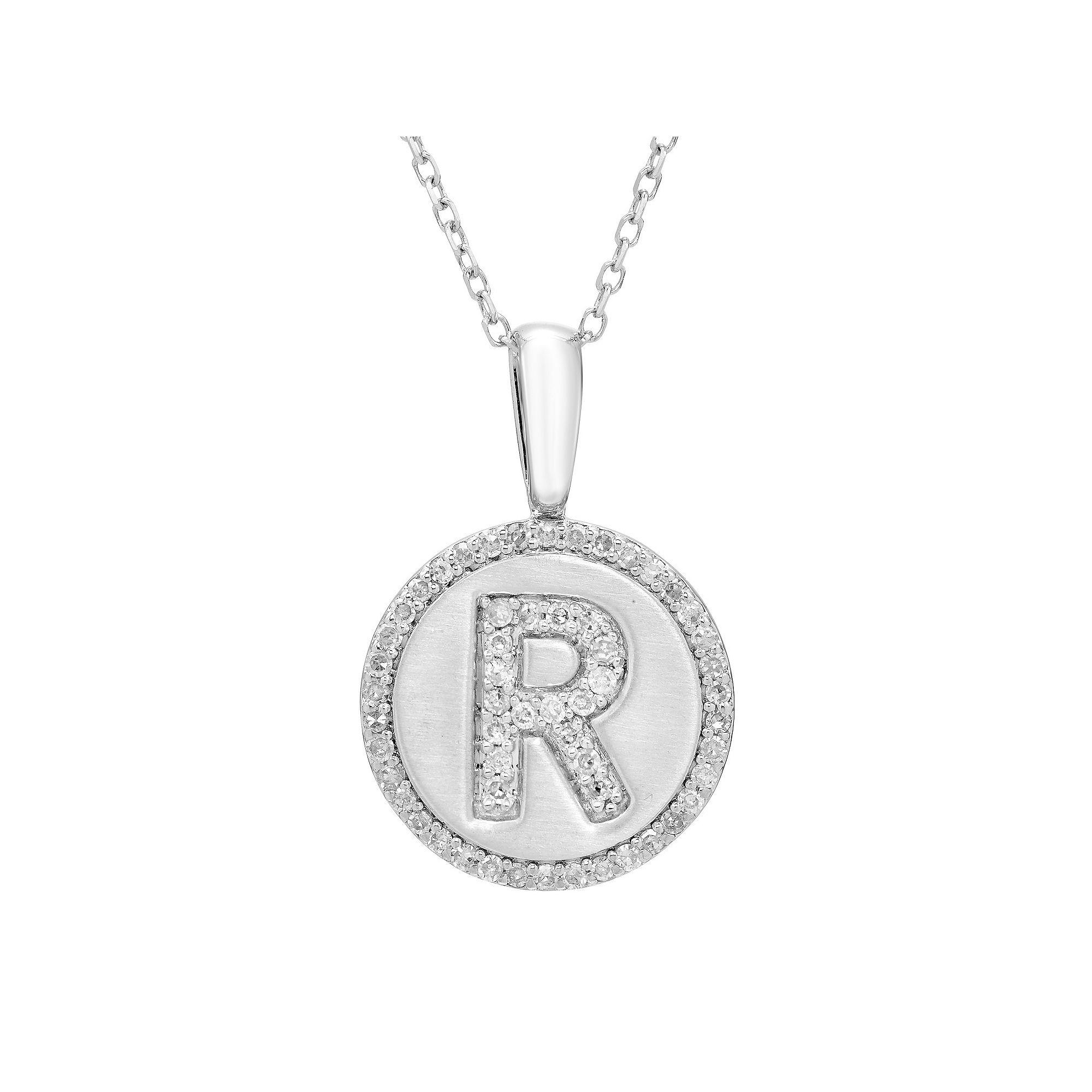 It's Personal Sterling Silver & Diamond Accent Initial Pendant Necklace, Women's, Size: 18" Product Image