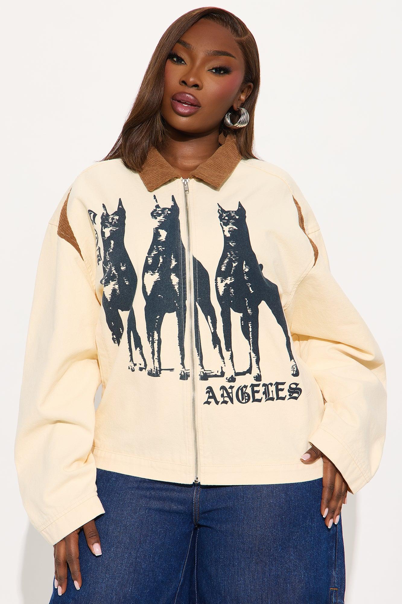 In The Dog House Trucker Jacket - Khaki Female Product Image