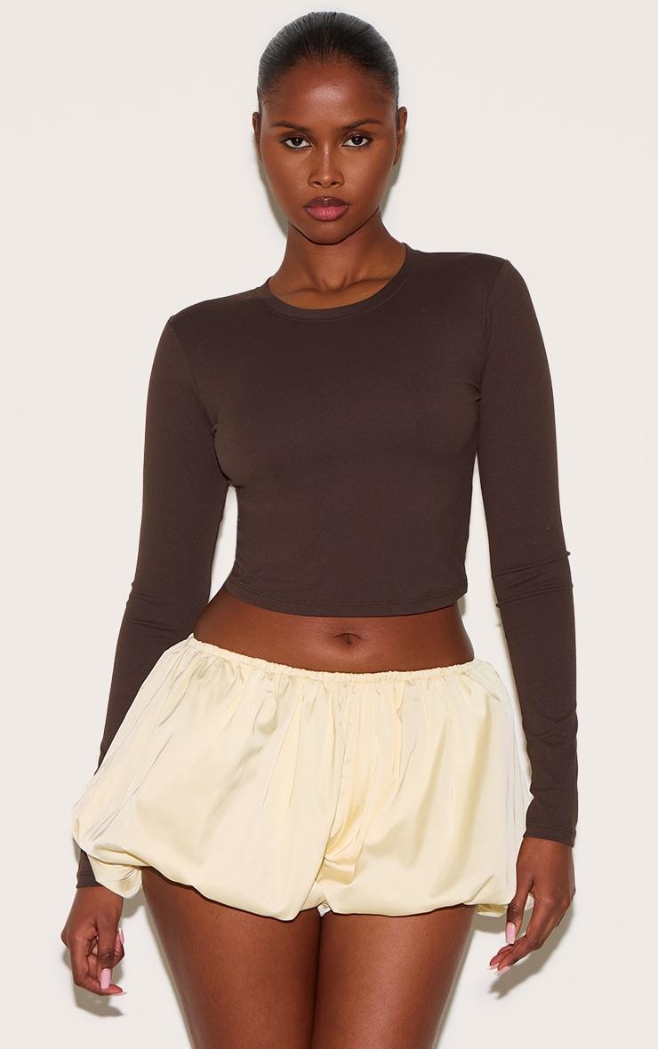 Butter Yellow Mini Puffball Shorts Product Image